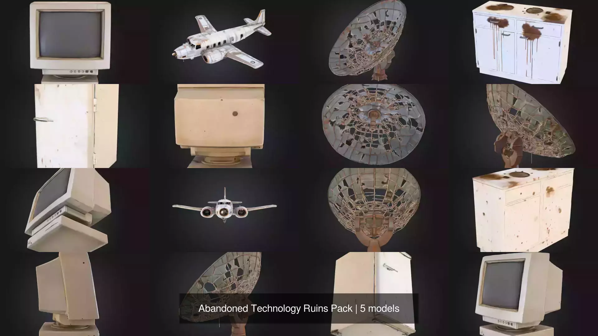 Abandoned Technology Ruins Pack 3D Model Collection_0