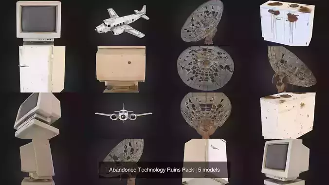 Abandoned Technology Ruins Pack 3D Model Collection