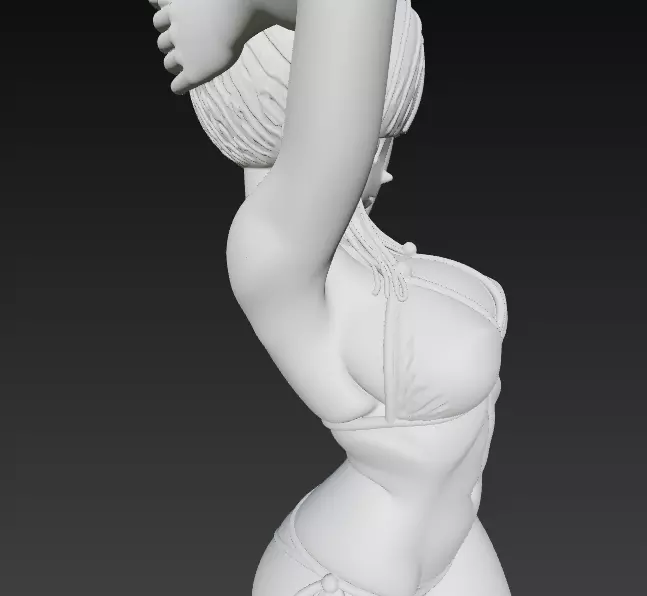 Anime Girl in Blue Bikini at the Beach 3D print model_7