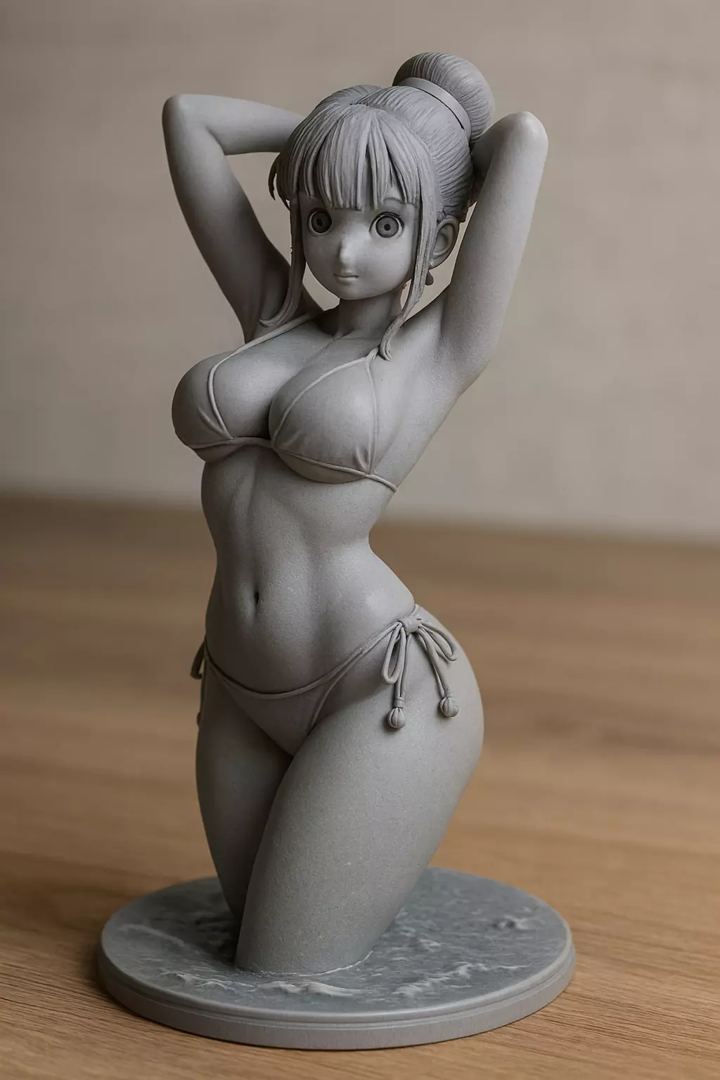 Anime Girl in Blue Bikini at the Beach 3D print model_2