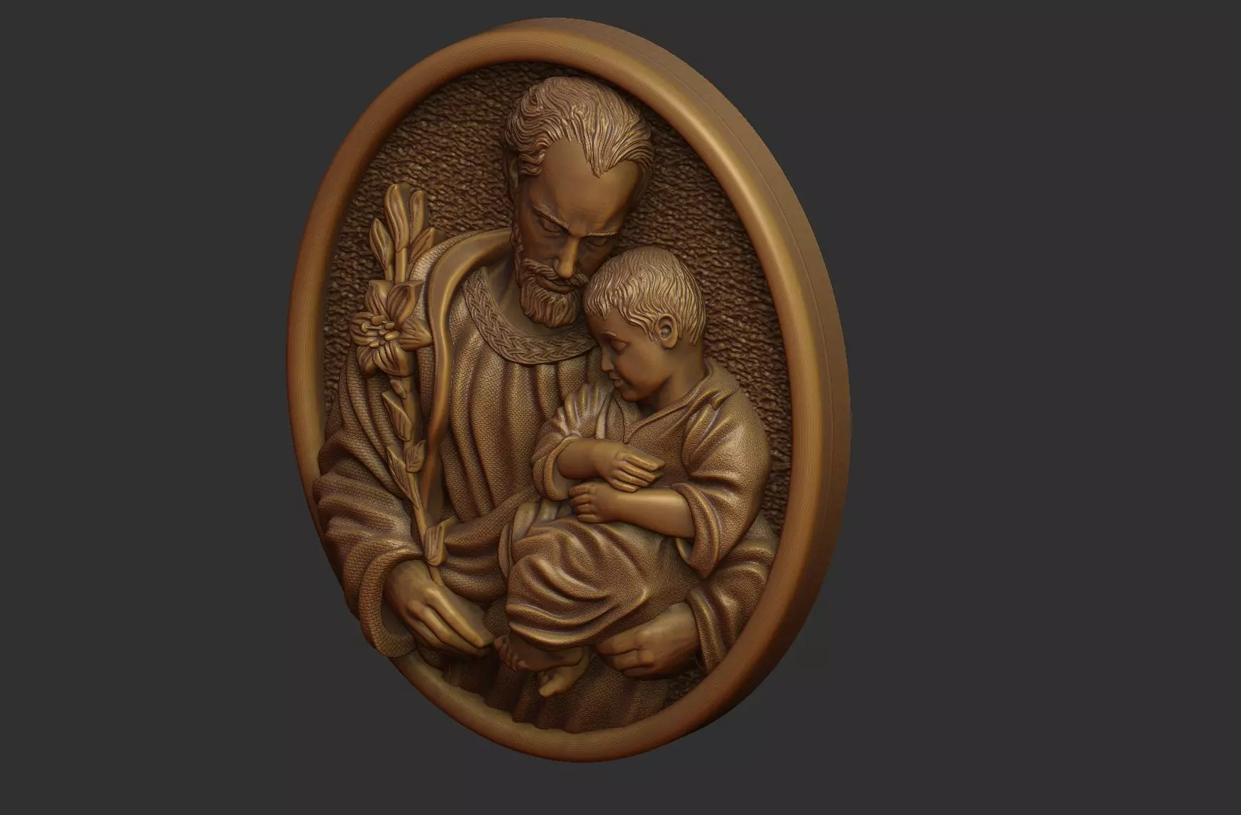 Saint Joseph - Sao Jose - Medal and Relief 3D print model_16