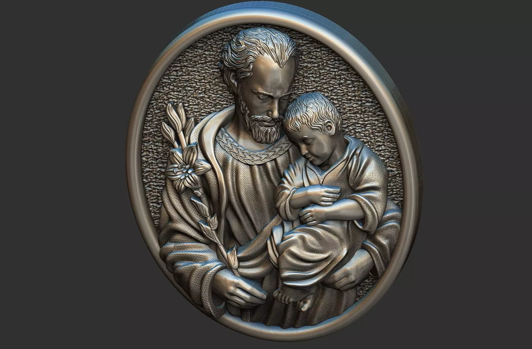 Saint Joseph - Sao Jose - Medal and Relief 3D print model_17