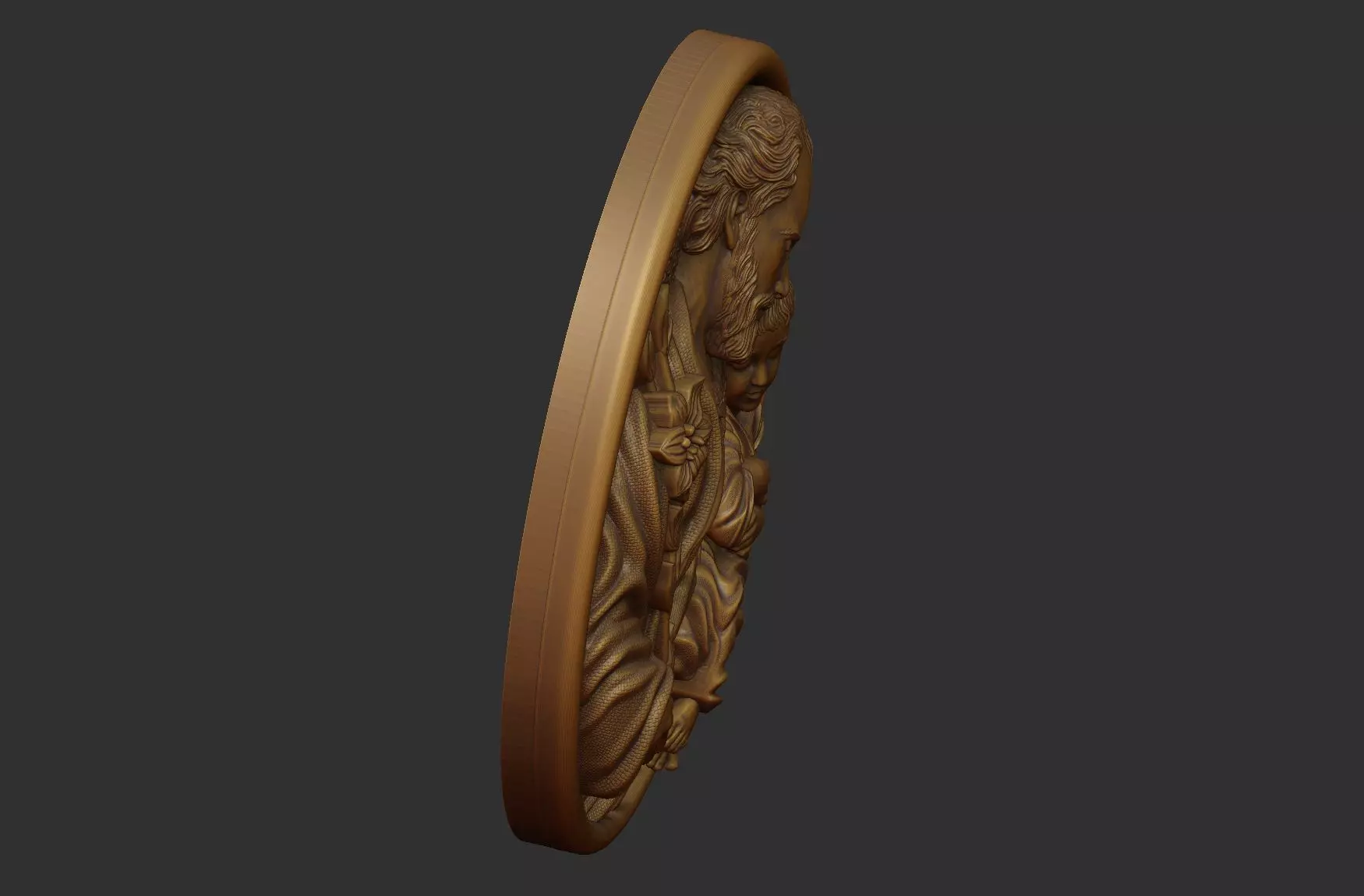 Saint Joseph - Sao Jose - Medal and Relief 3D print model_13