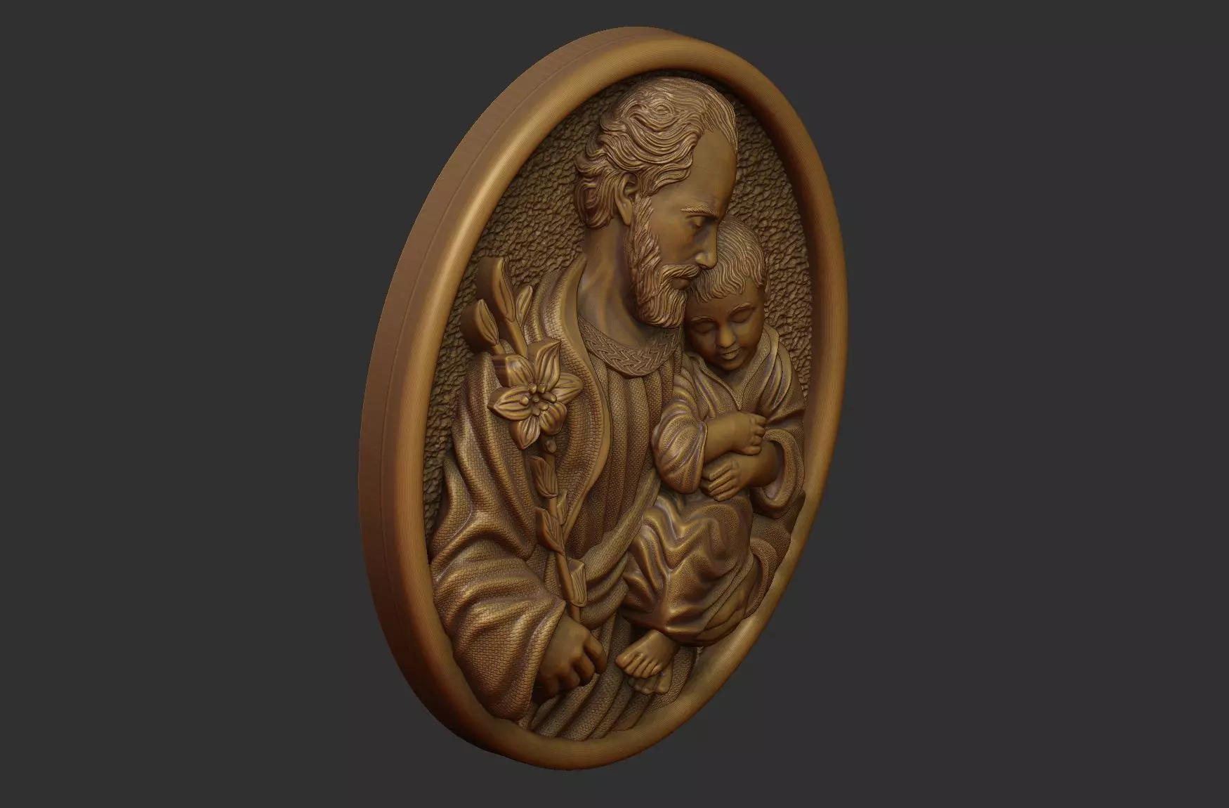 Saint Joseph - Sao Jose - Medal and Relief 3D print model_12