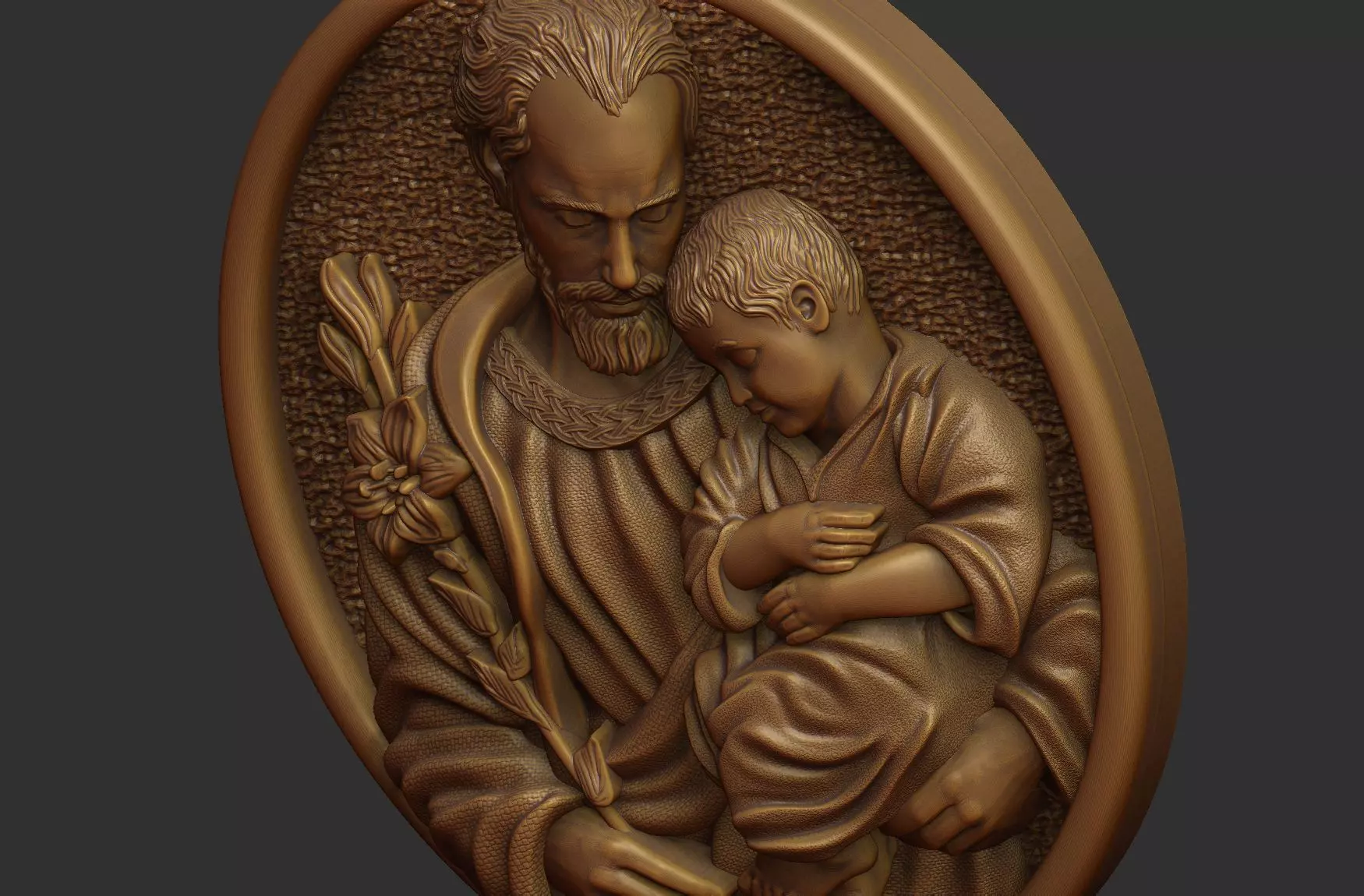 Saint Joseph - Sao Jose - Medal and Relief 3D print model_9