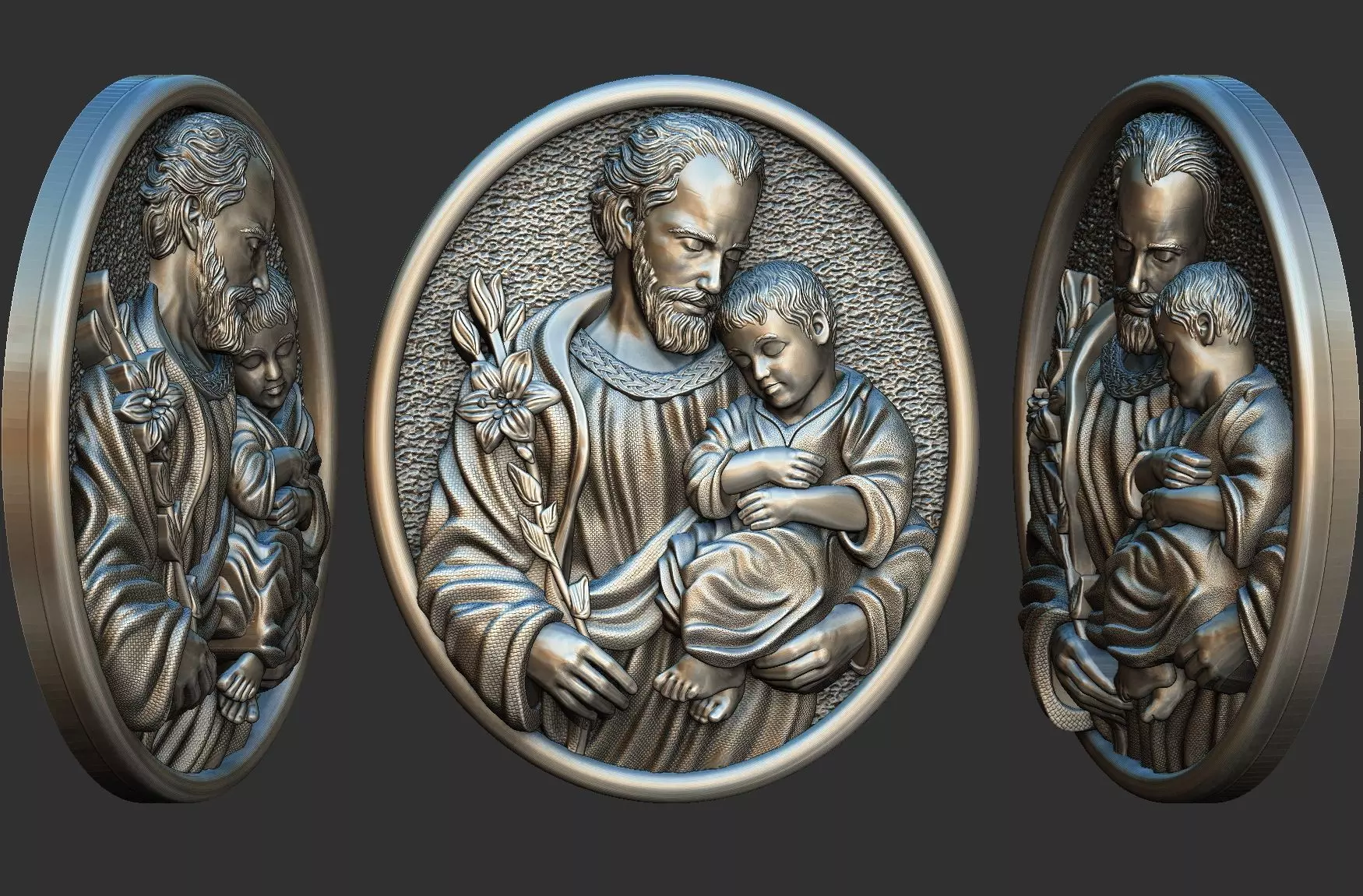 Saint Joseph - Sao Jose - Medal and Relief 3D print model_0