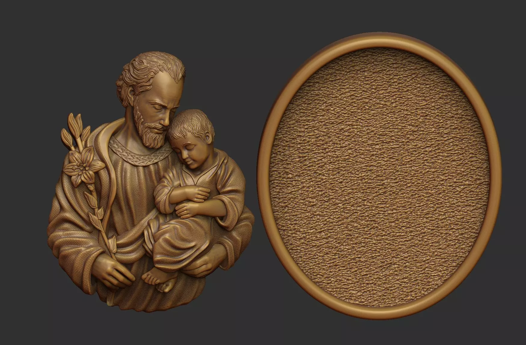 Saint Joseph - Sao Jose - Medal and Relief 3D print model_2