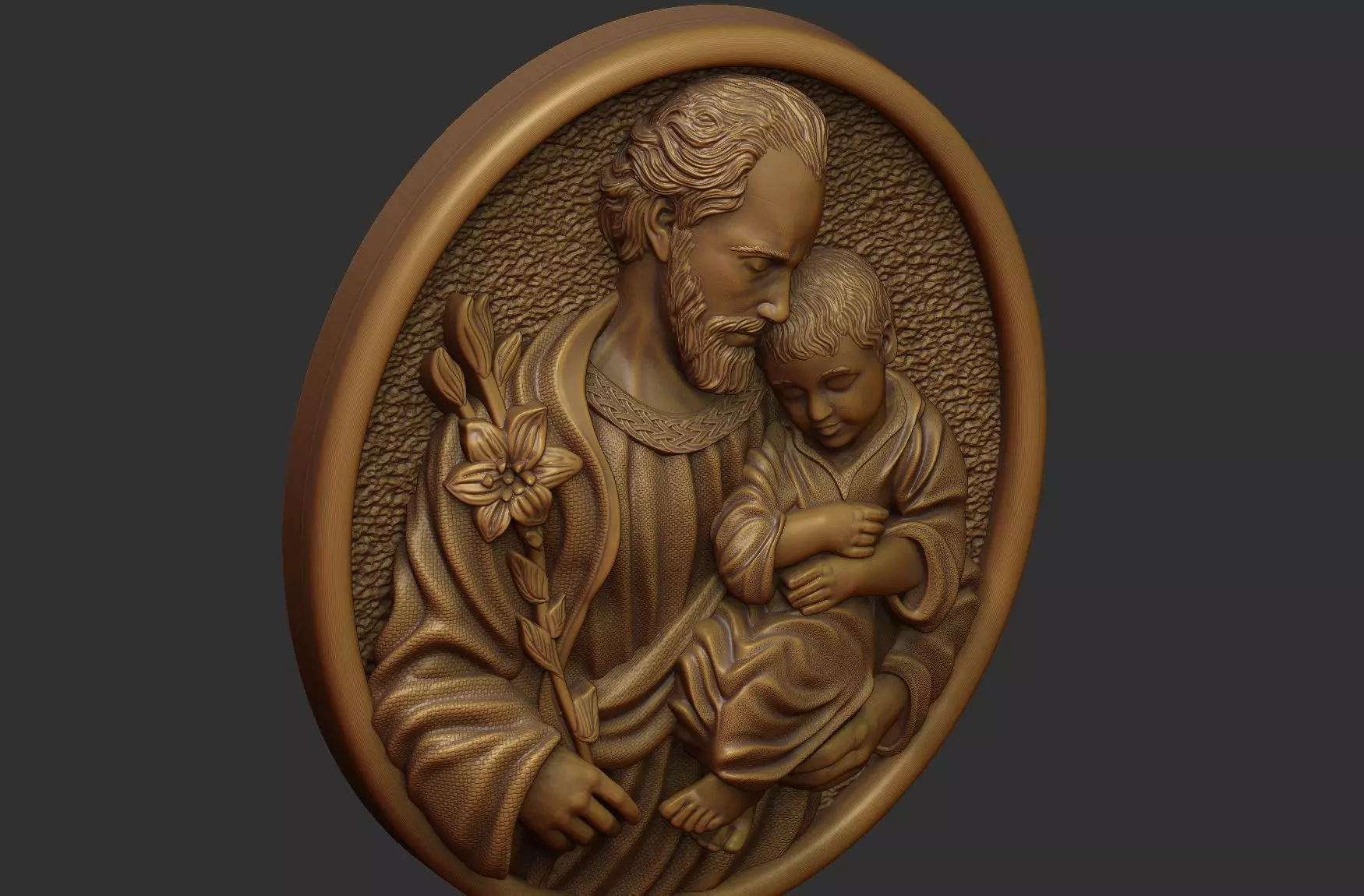 Saint Joseph - Sao Jose - Medal and Relief 3D print model_8