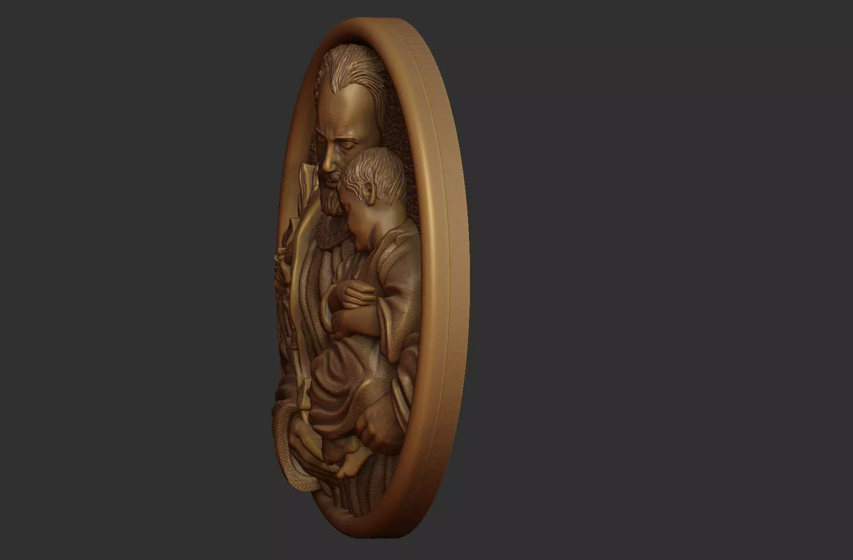 Saint Joseph - Sao Jose - Medal and Relief 3D print model_15