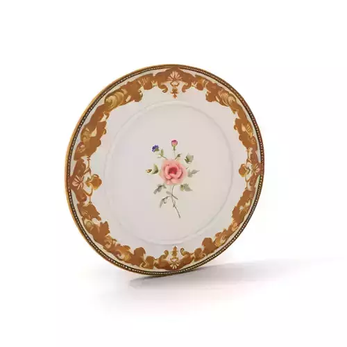 Elegant Floral Plate model pack Low-poly 3D model