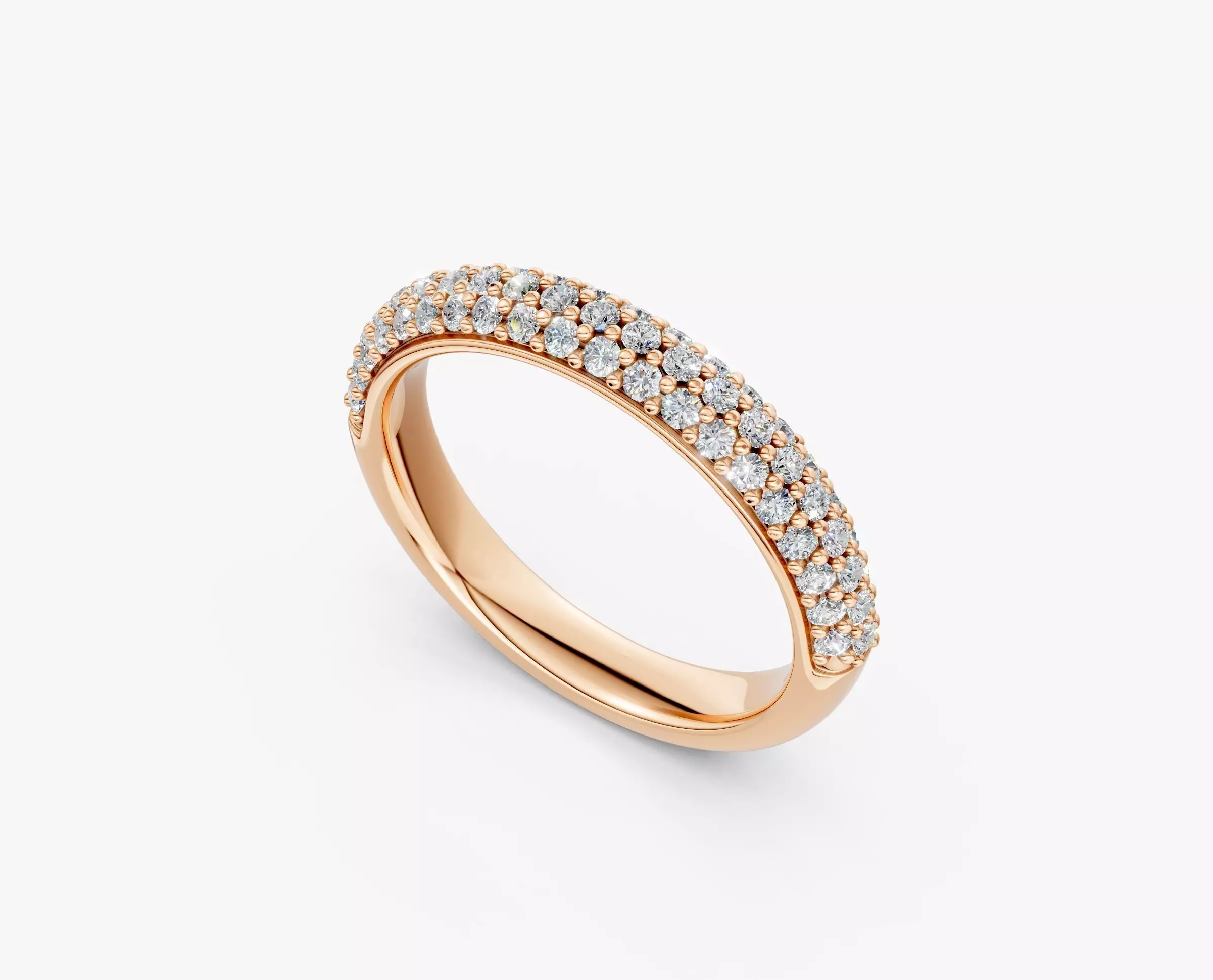 BAND RING DIAMOND3ROWS-RJ033 3D print model_0