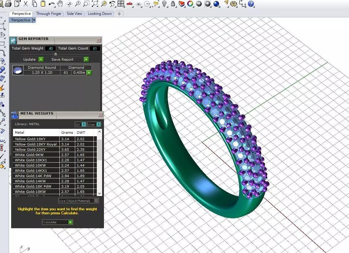 BAND RING DIAMOND3ROWS-RJ033 3D print model_5