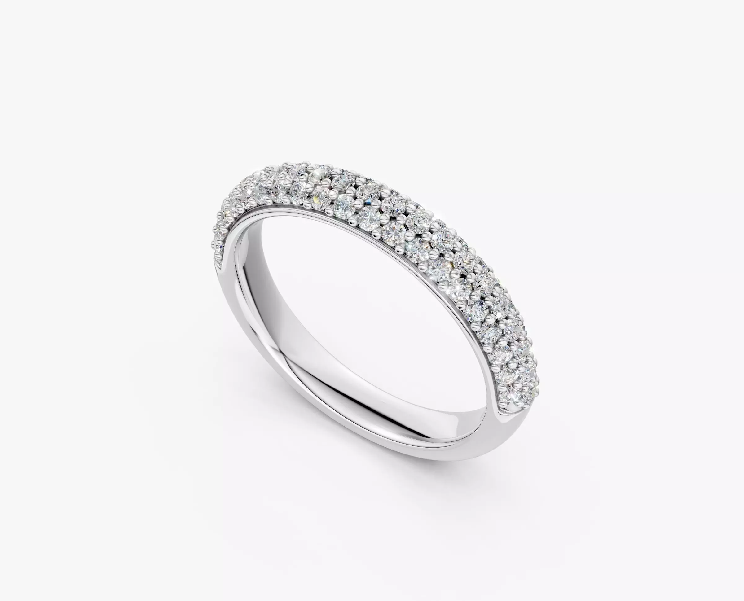 BAND RING DIAMOND3ROWS-RJ033 3D print model_1