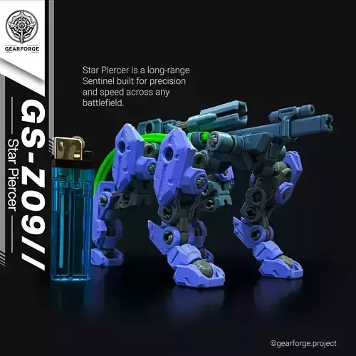 GS-Z09 Star Piercer - Modular 3D-Printed Mecha 18cm