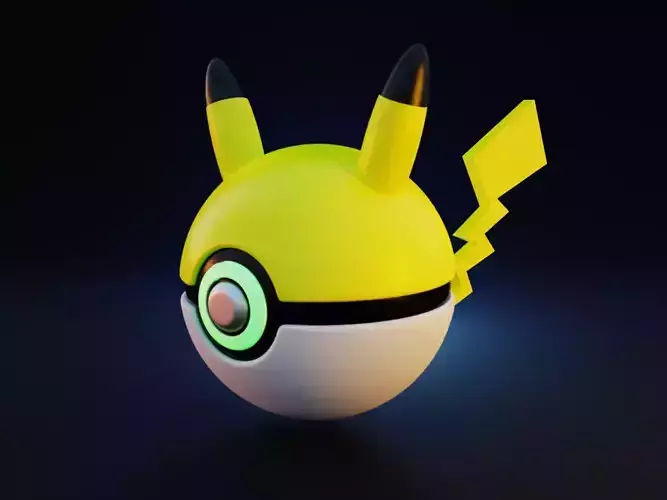 Pikachu Pokeball 3D Model 