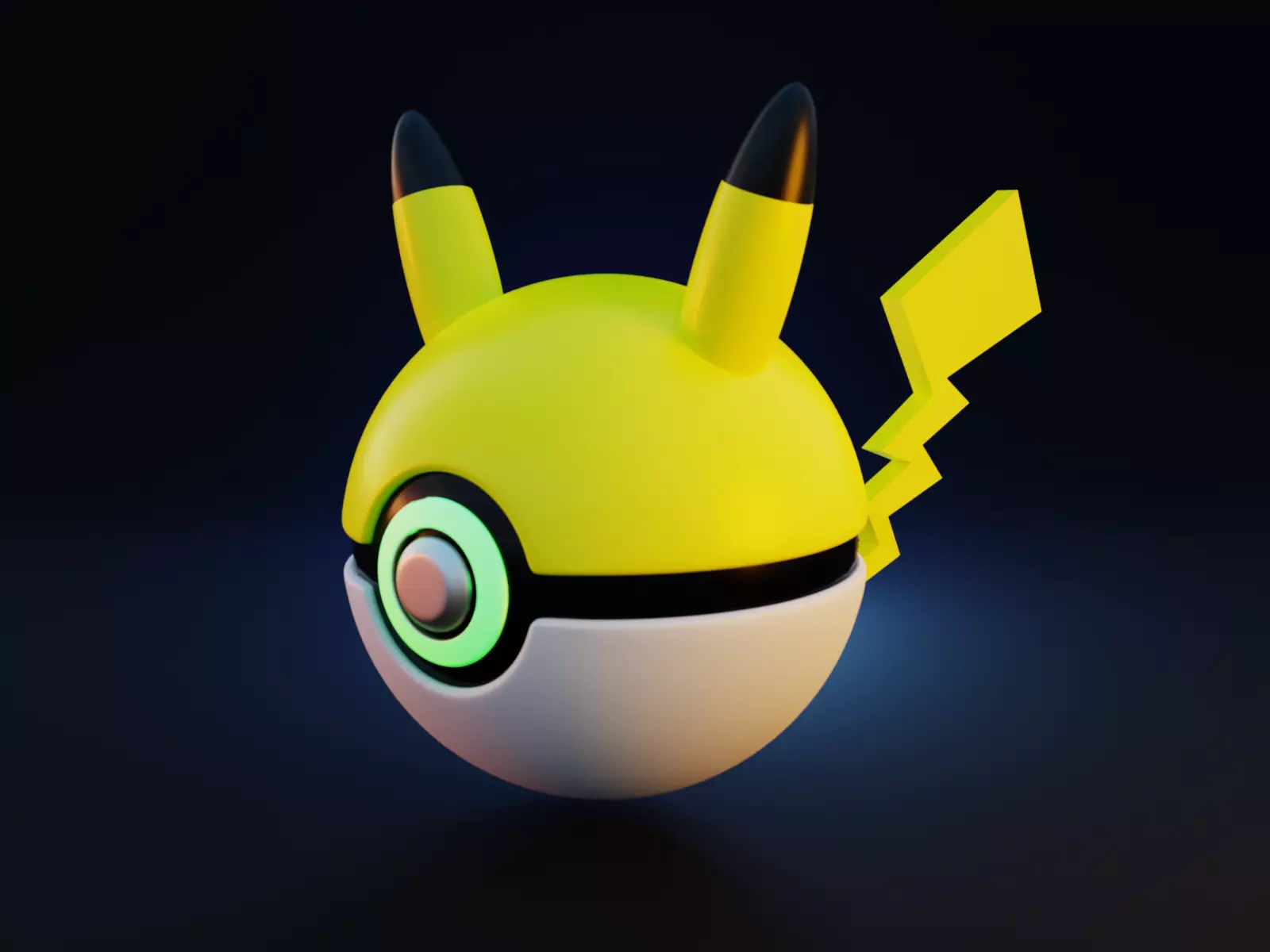 Pikachu Pokeball 3D Model  Low-poly 3D model_0