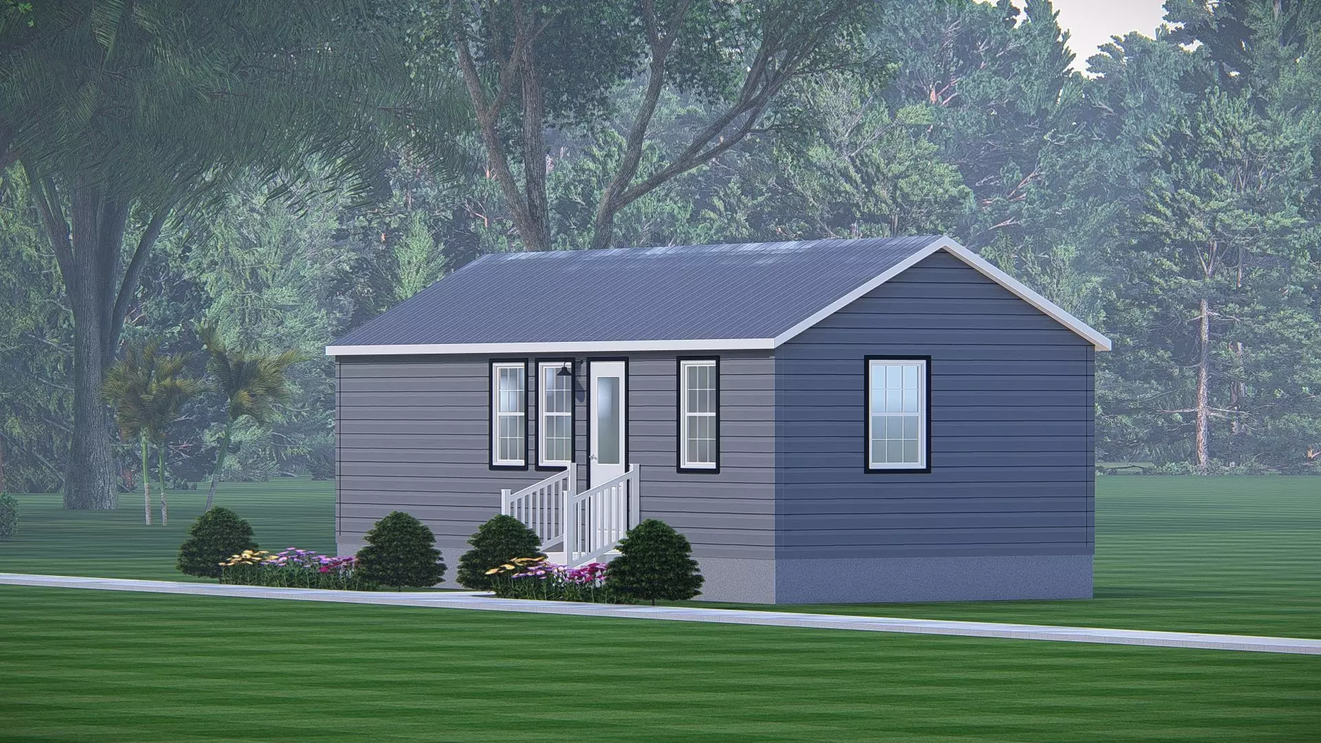 Rustic Barndominium Exterior Farmhouse Inspired Home 3D 3D model_0