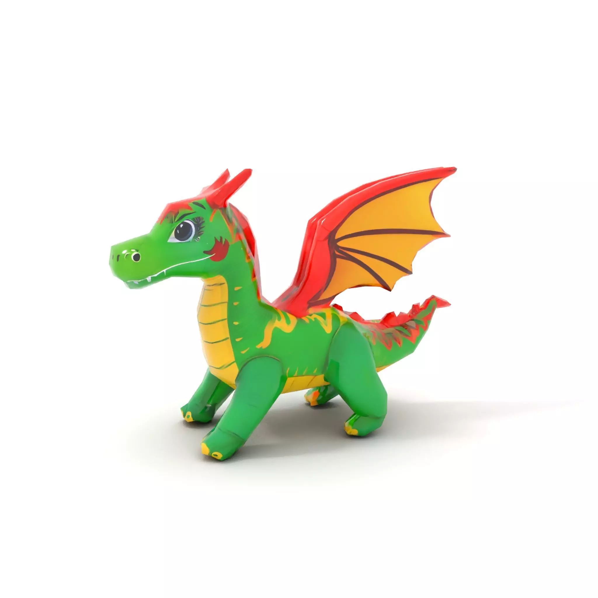 Inflatable Green Dragon model pack Low-poly 3D model_15