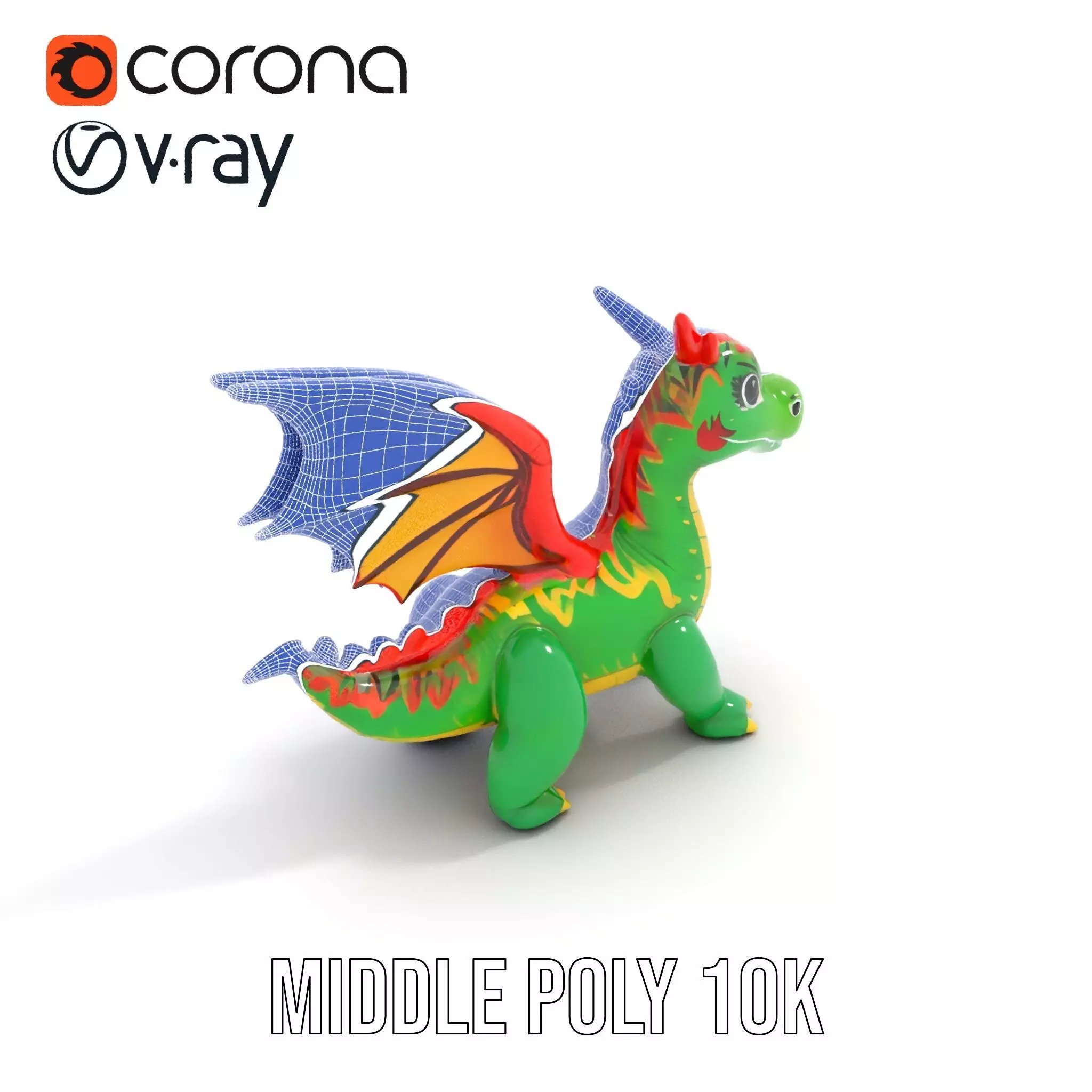 Inflatable Green Dragon model pack Low-poly 3D model_21