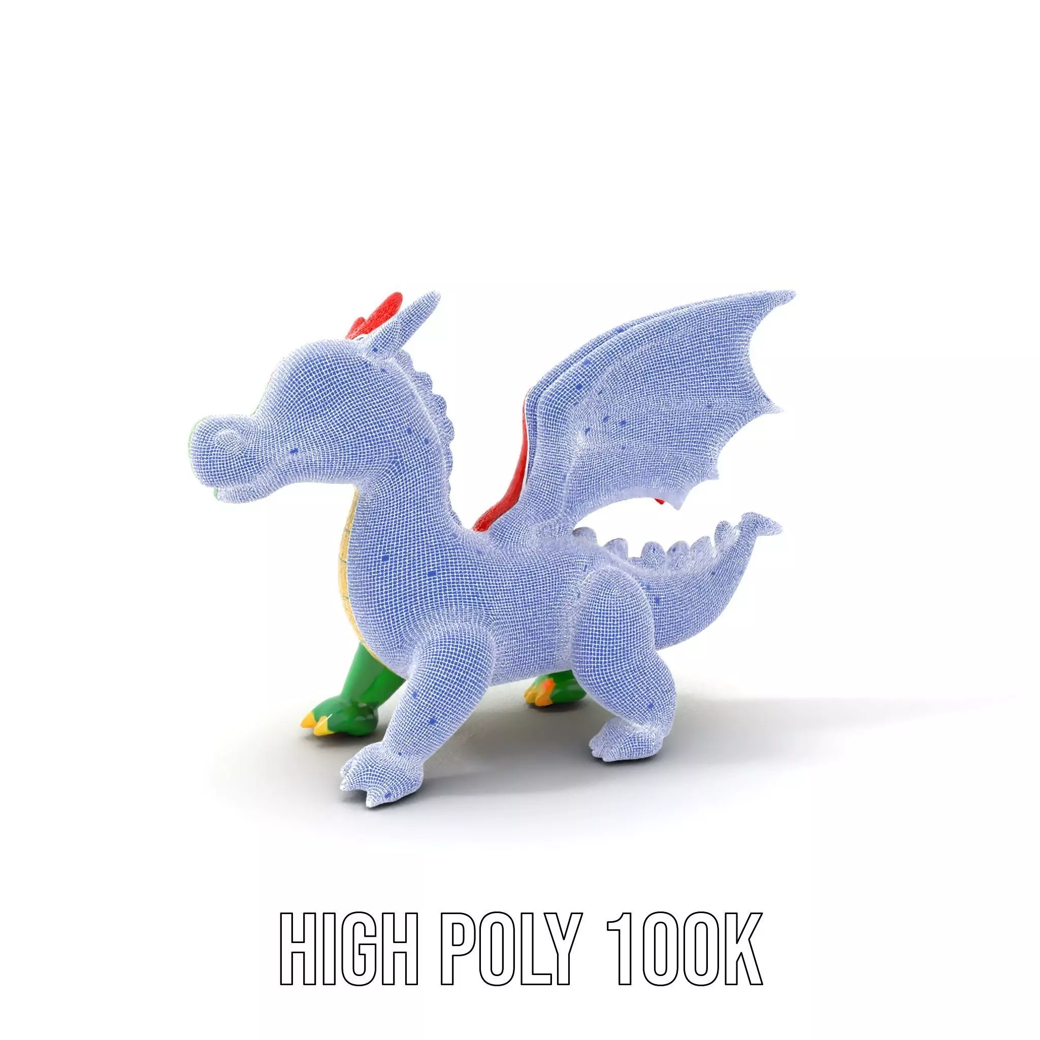 Inflatable Green Dragon model pack Low-poly 3D model_5