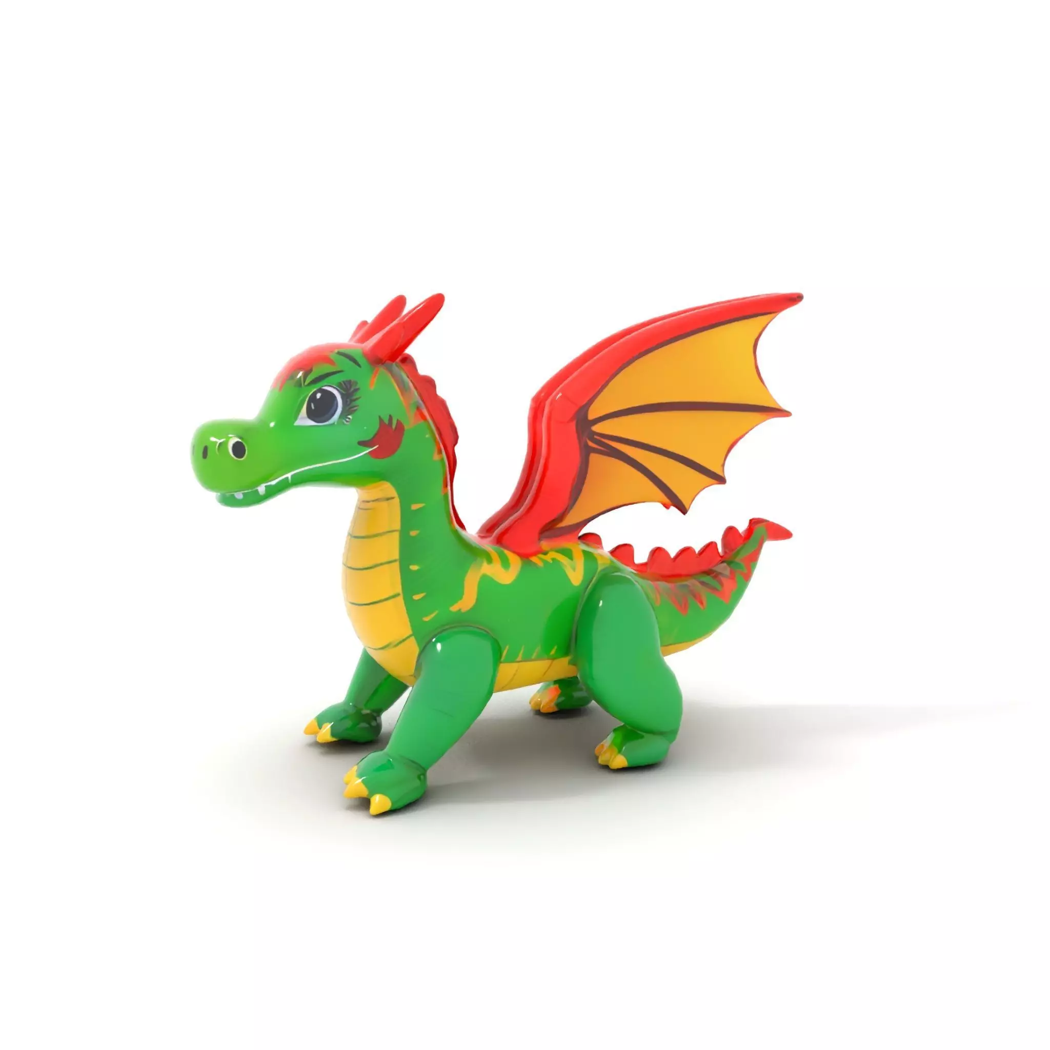 Inflatable Green Dragon model pack Low-poly 3D model_6