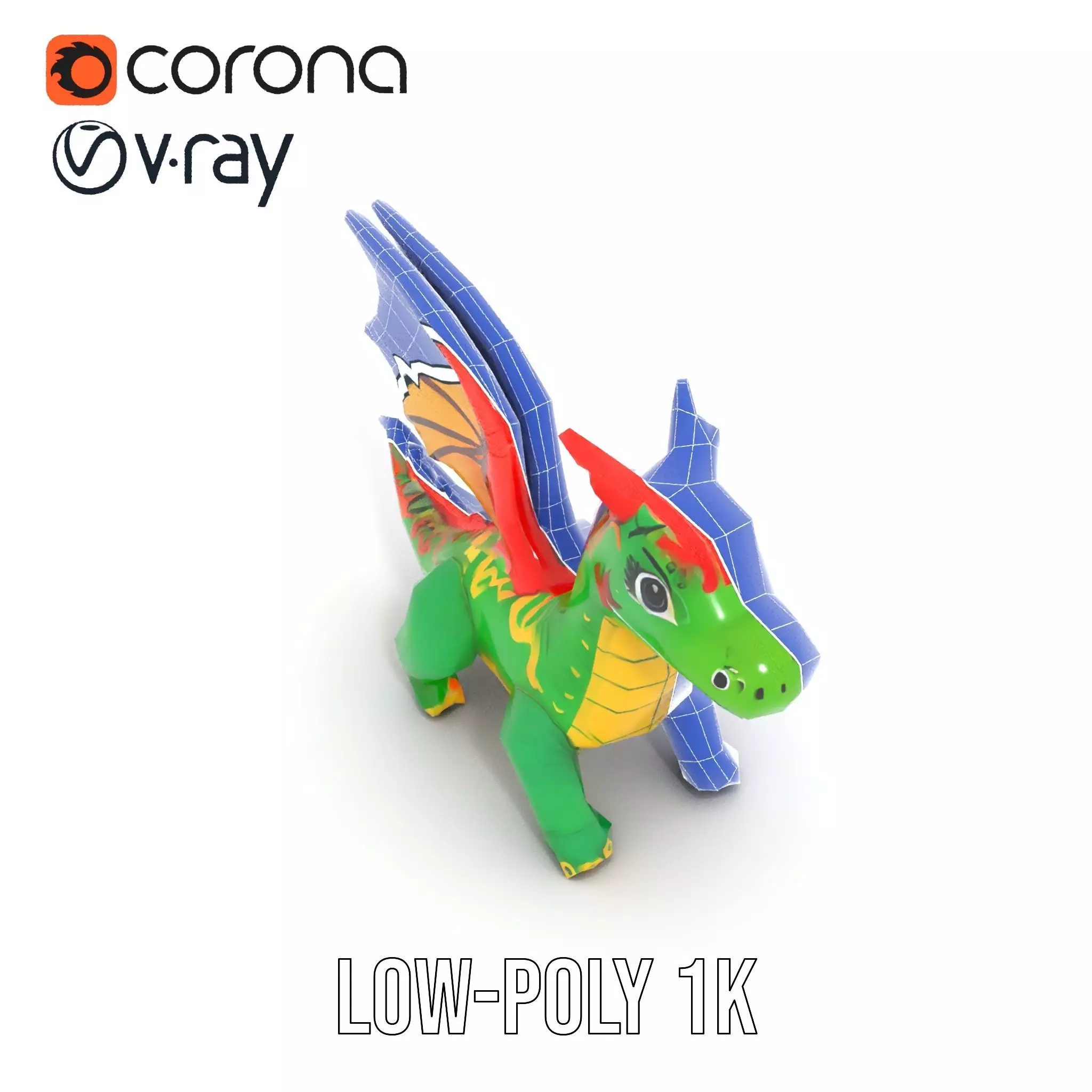 Inflatable Green Dragon model pack Low-poly 3D model_22