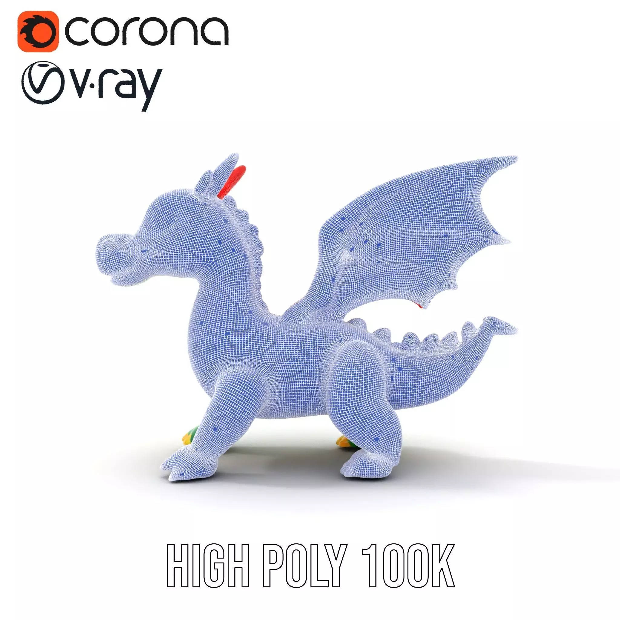 Inflatable Green Dragon model pack Low-poly 3D model_35