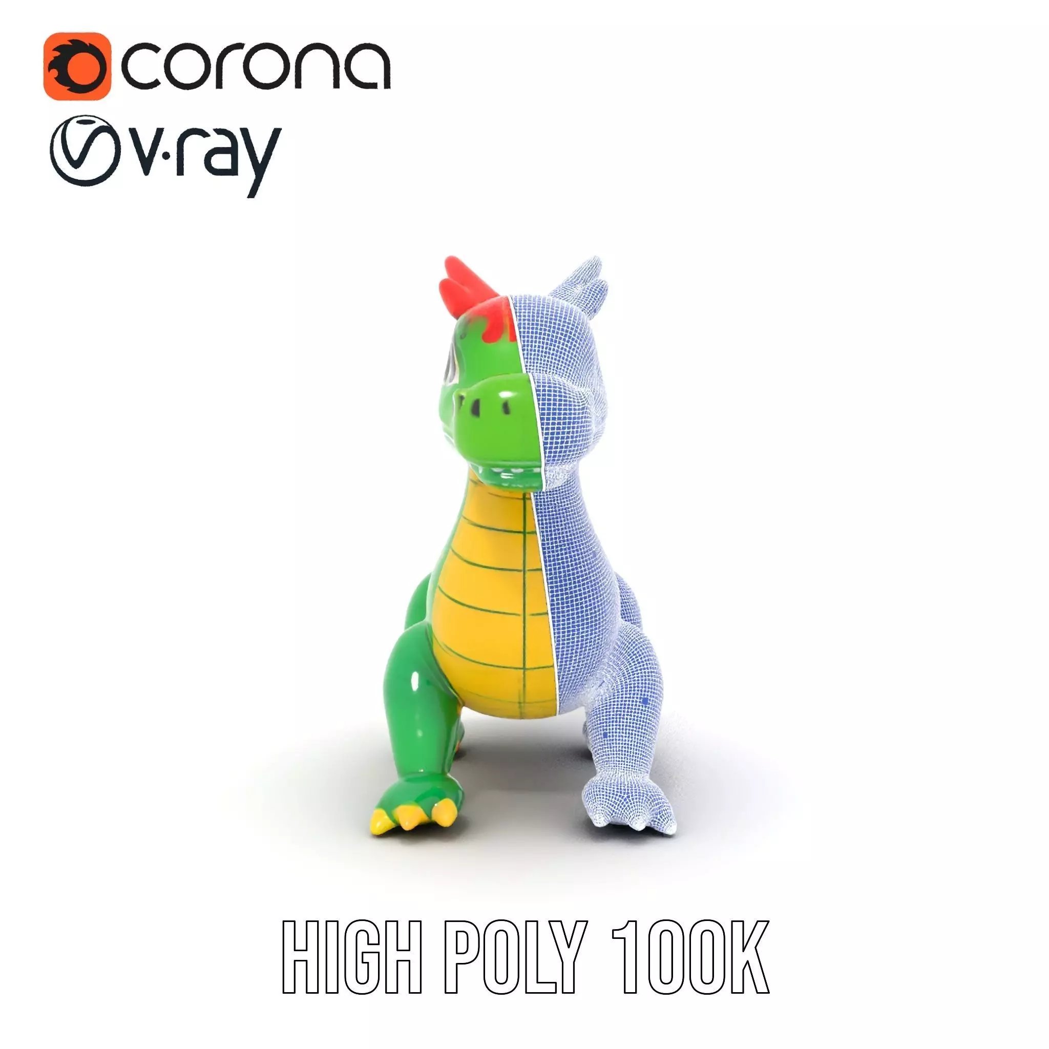 Inflatable Green Dragon model pack Low-poly 3D model_33