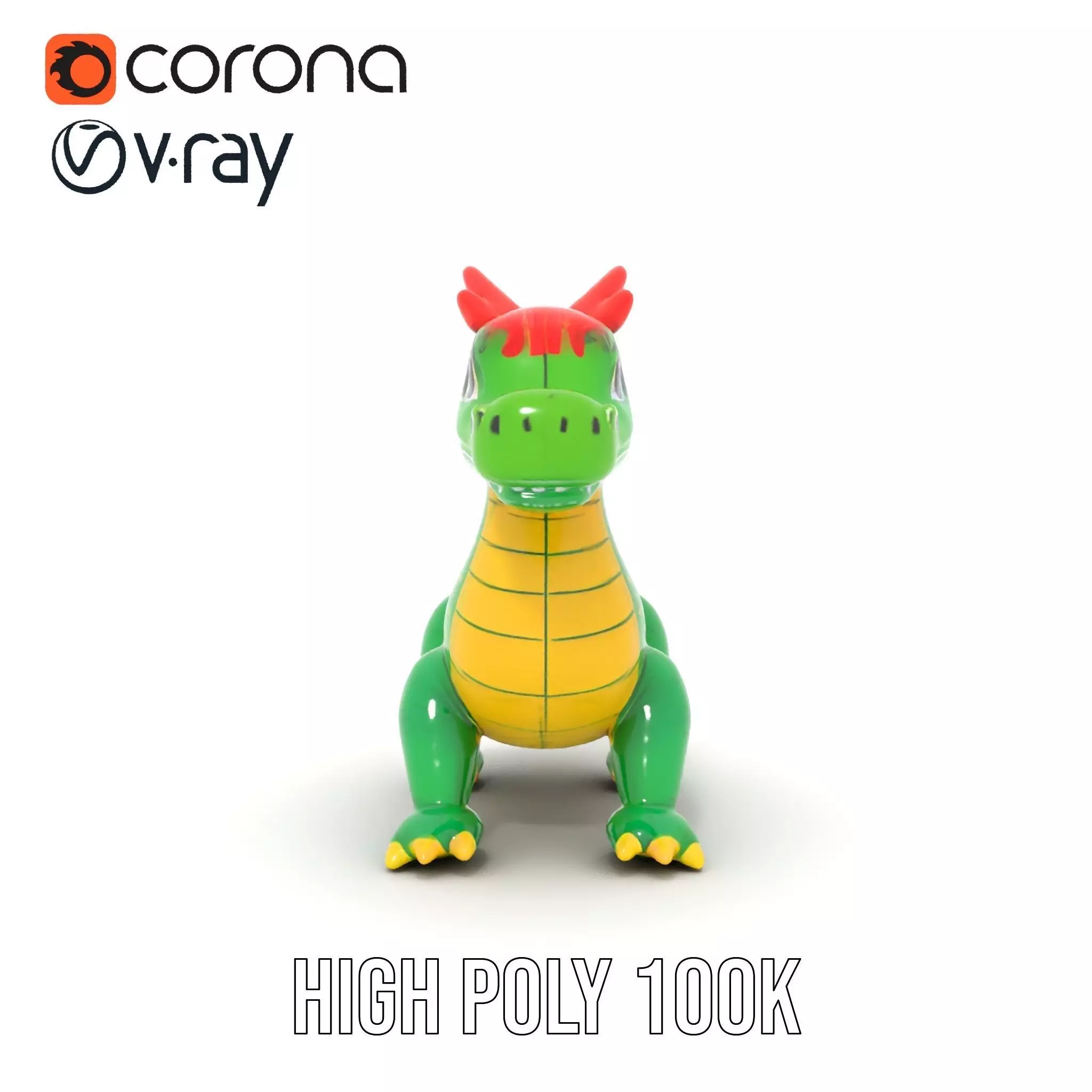 Inflatable Green Dragon model pack Low-poly 3D model_20