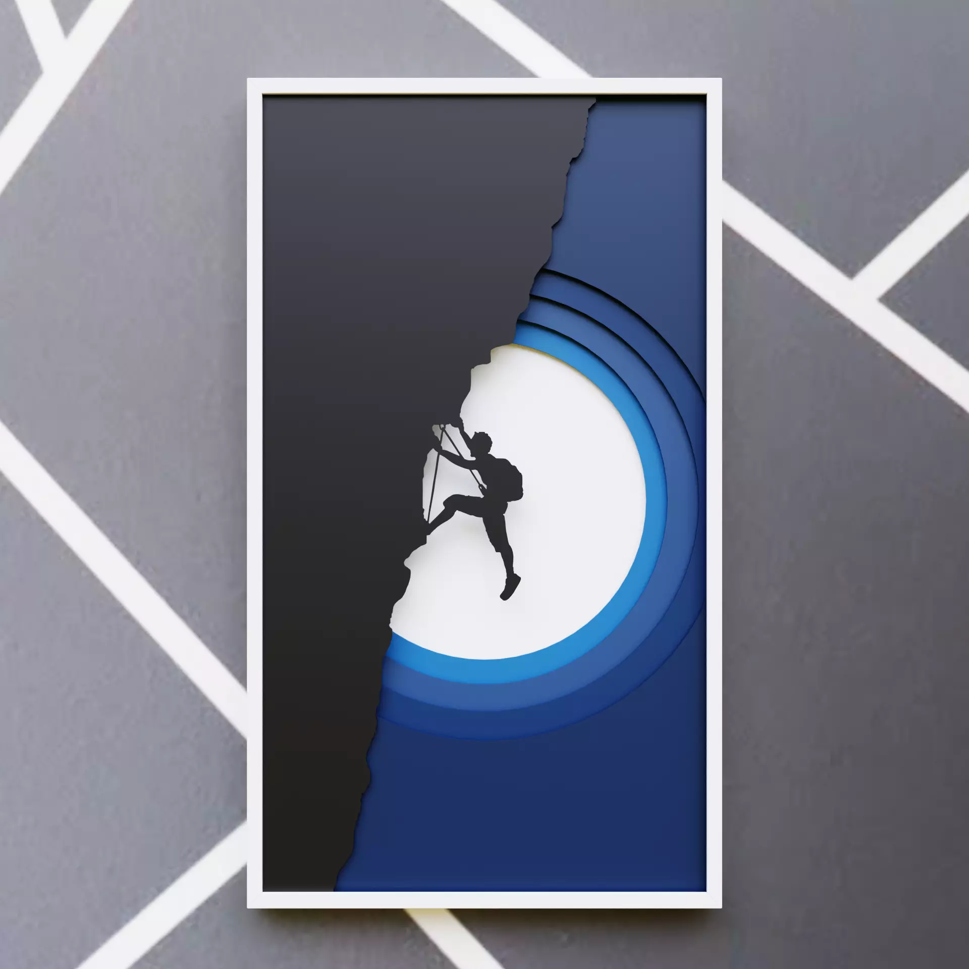 Climb Beyond Limits - Layered 3D Rock Climber Wall Art Decor 3D print model_0