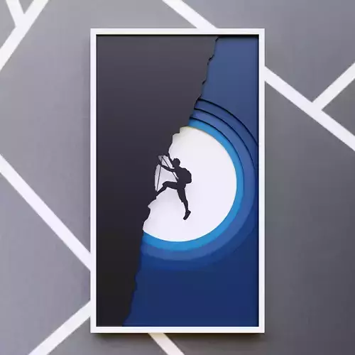 Climb Beyond Limits - Layered 3D Rock Climber Wall Art Decor 3D print model