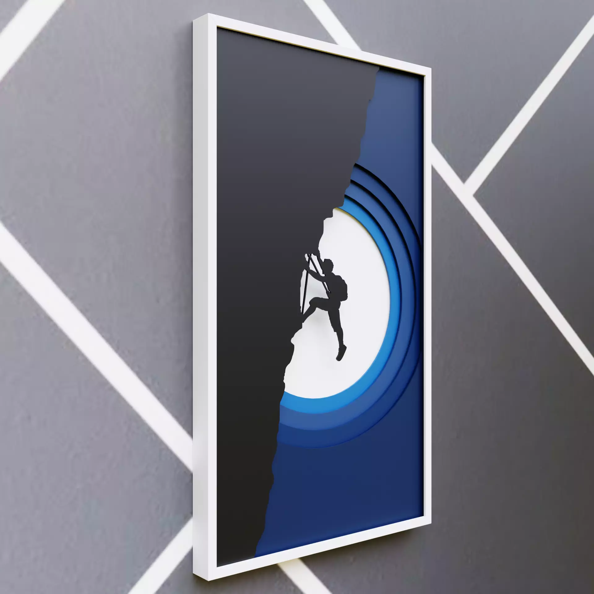 Climb Beyond Limits - Layered 3D Rock Climber Wall Art Decor 3D print model_3