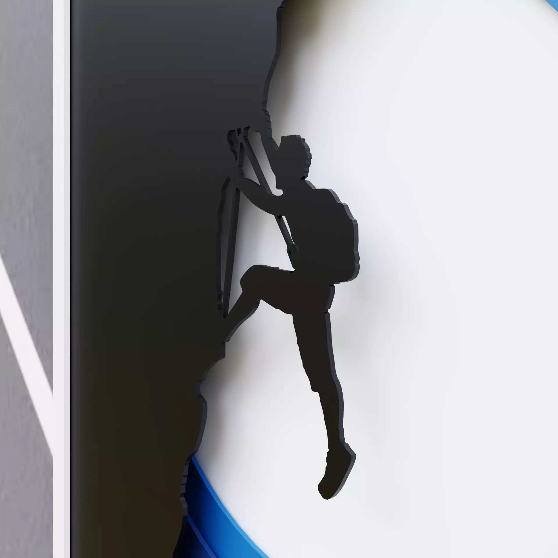 Climb Beyond Limits - Layered 3D Rock Climber Wall Art Decor 3D print model_2