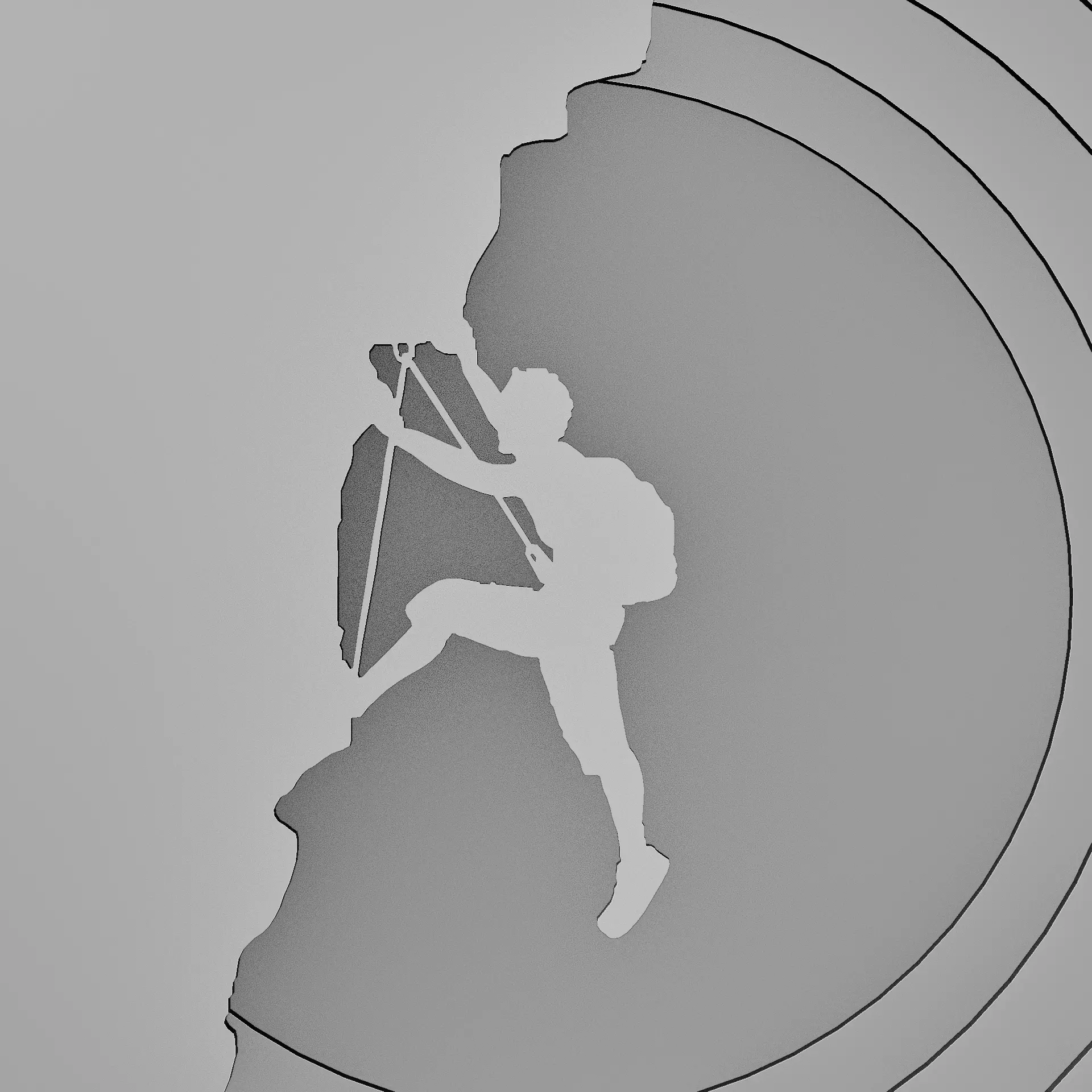 Climb Beyond Limits - Layered 3D Rock Climber Wall Art Decor 3D print model_7