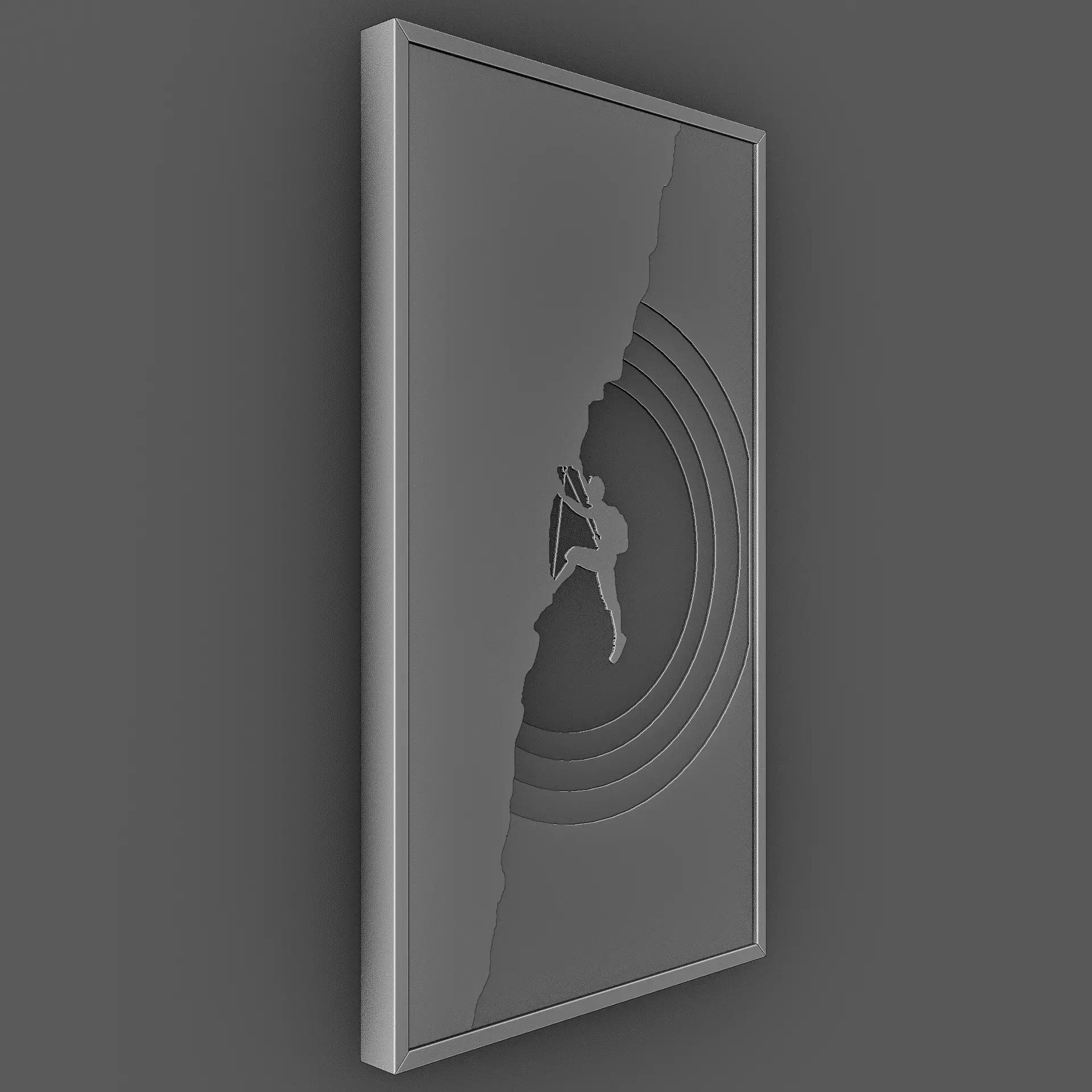 Climb Beyond Limits - Layered 3D Rock Climber Wall Art Decor 3D print model_10
