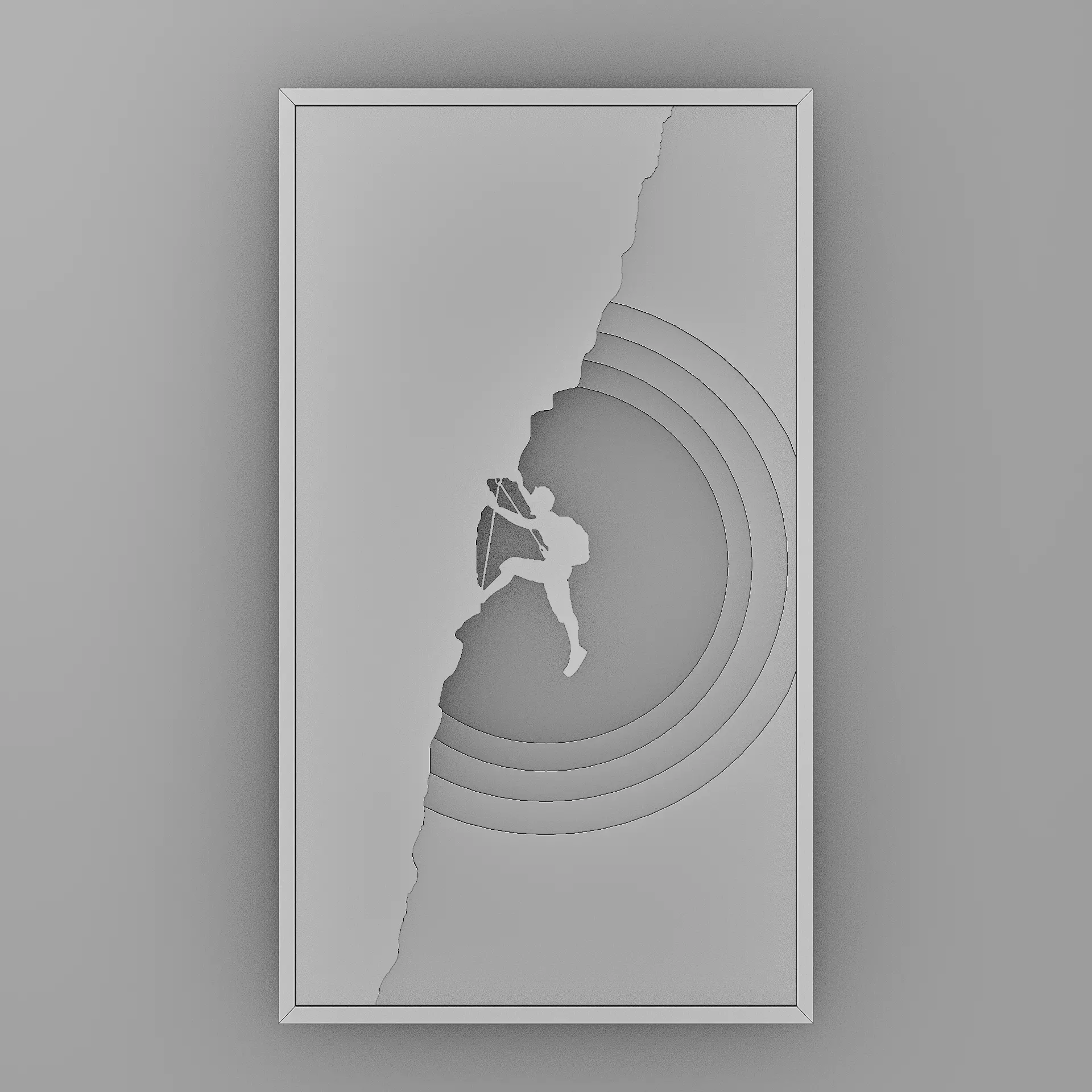 Climb Beyond Limits - Layered 3D Rock Climber Wall Art Decor 3D print model_6