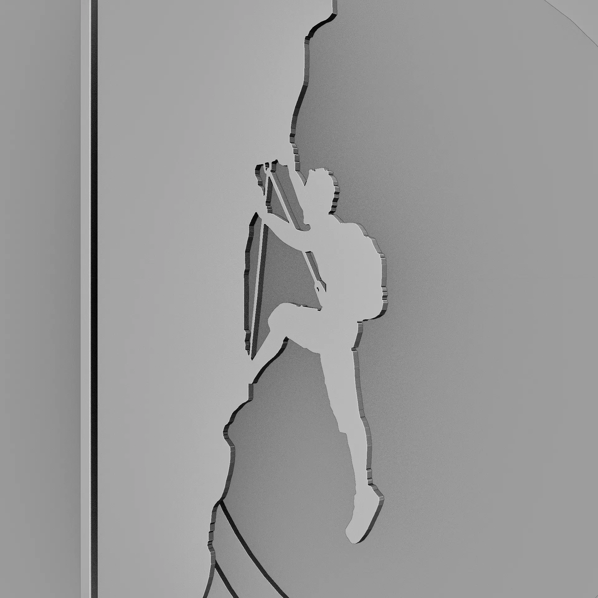 Climb Beyond Limits - Layered 3D Rock Climber Wall Art Decor 3D print model_8