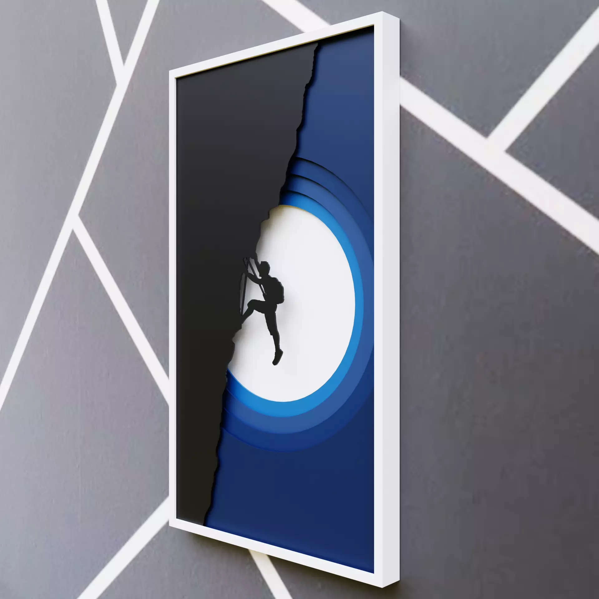 Climb Beyond Limits - Layered 3D Rock Climber Wall Art Decor 3D print model_4