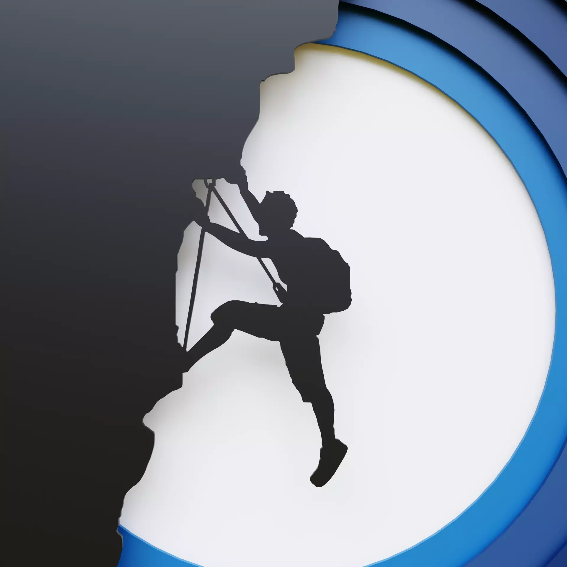 Climb Beyond Limits - Layered 3D Rock Climber Wall Art Decor 3D print model_1