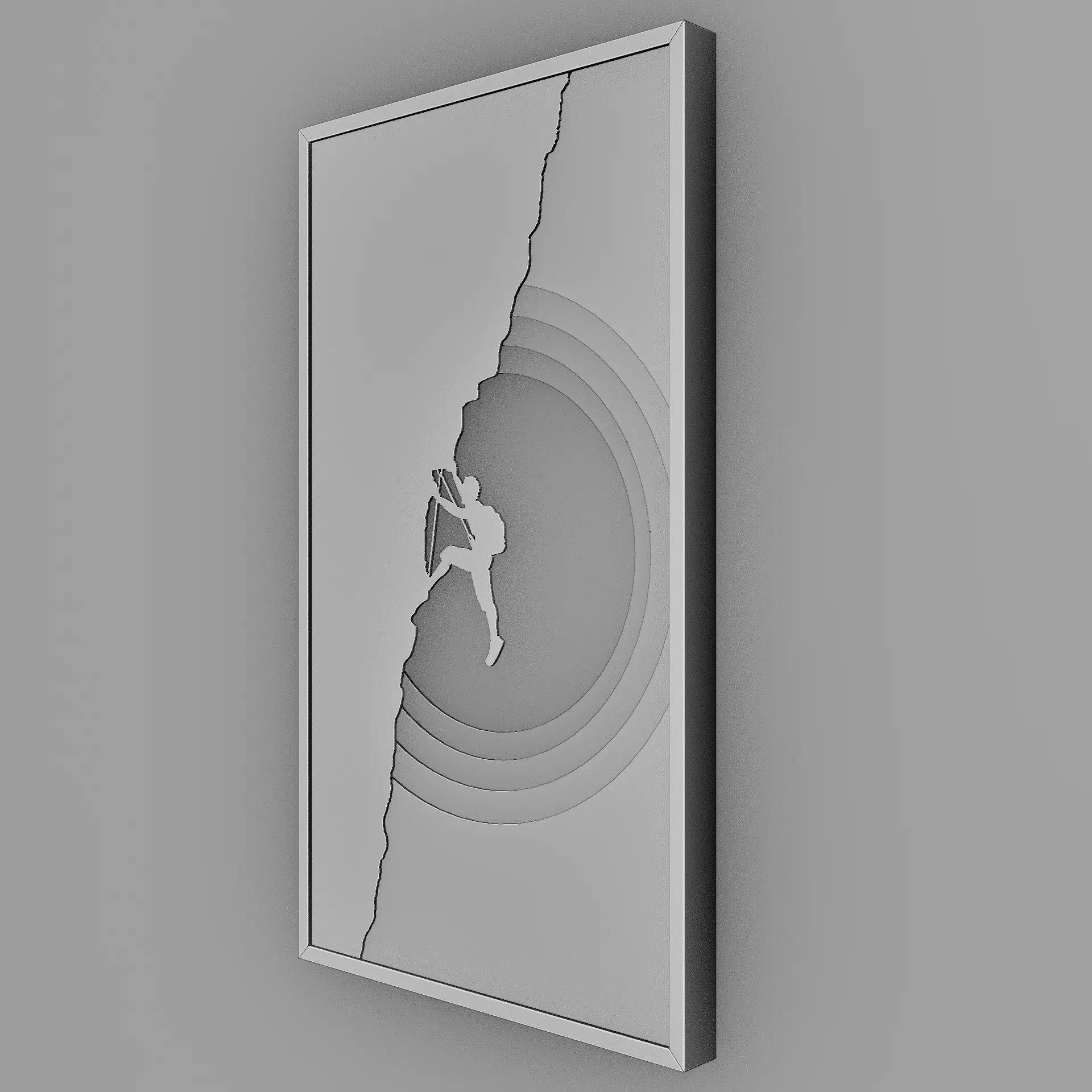 Climb Beyond Limits - Layered 3D Rock Climber Wall Art Decor 3D print model_9