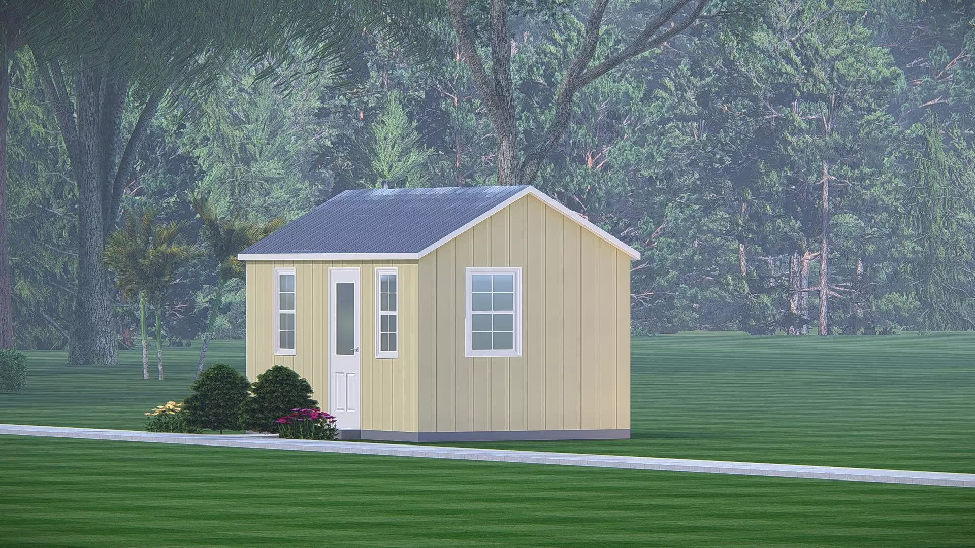 Modern Barndominium 3D Model Barn Style Residence Design 3D model_0