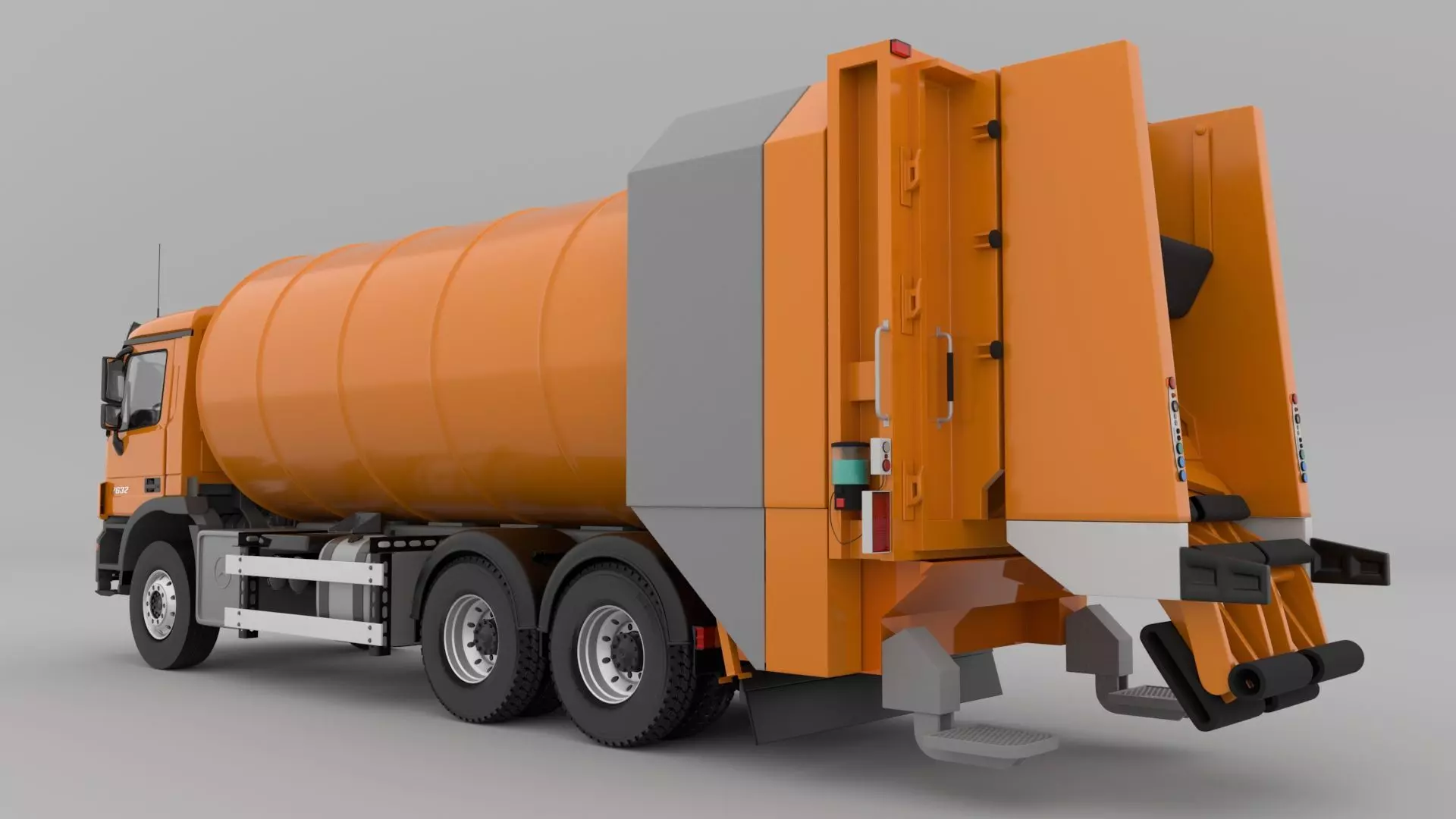 Mercedes Benz Actros 2632 6x4 BB Rotopress Garbage truck 3D model_2