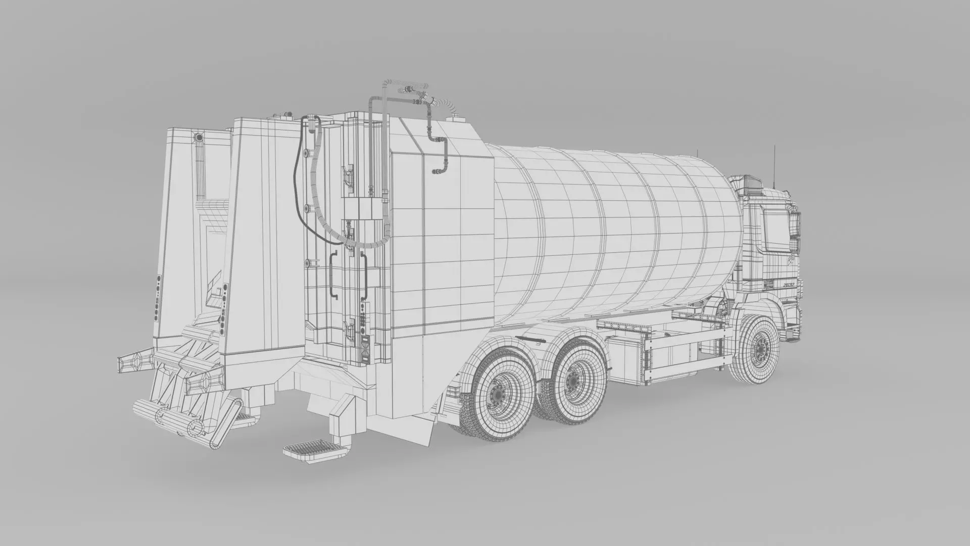Mercedes Benz Actros 2632 6x4 BB Rotopress Garbage truck 3D model_25
