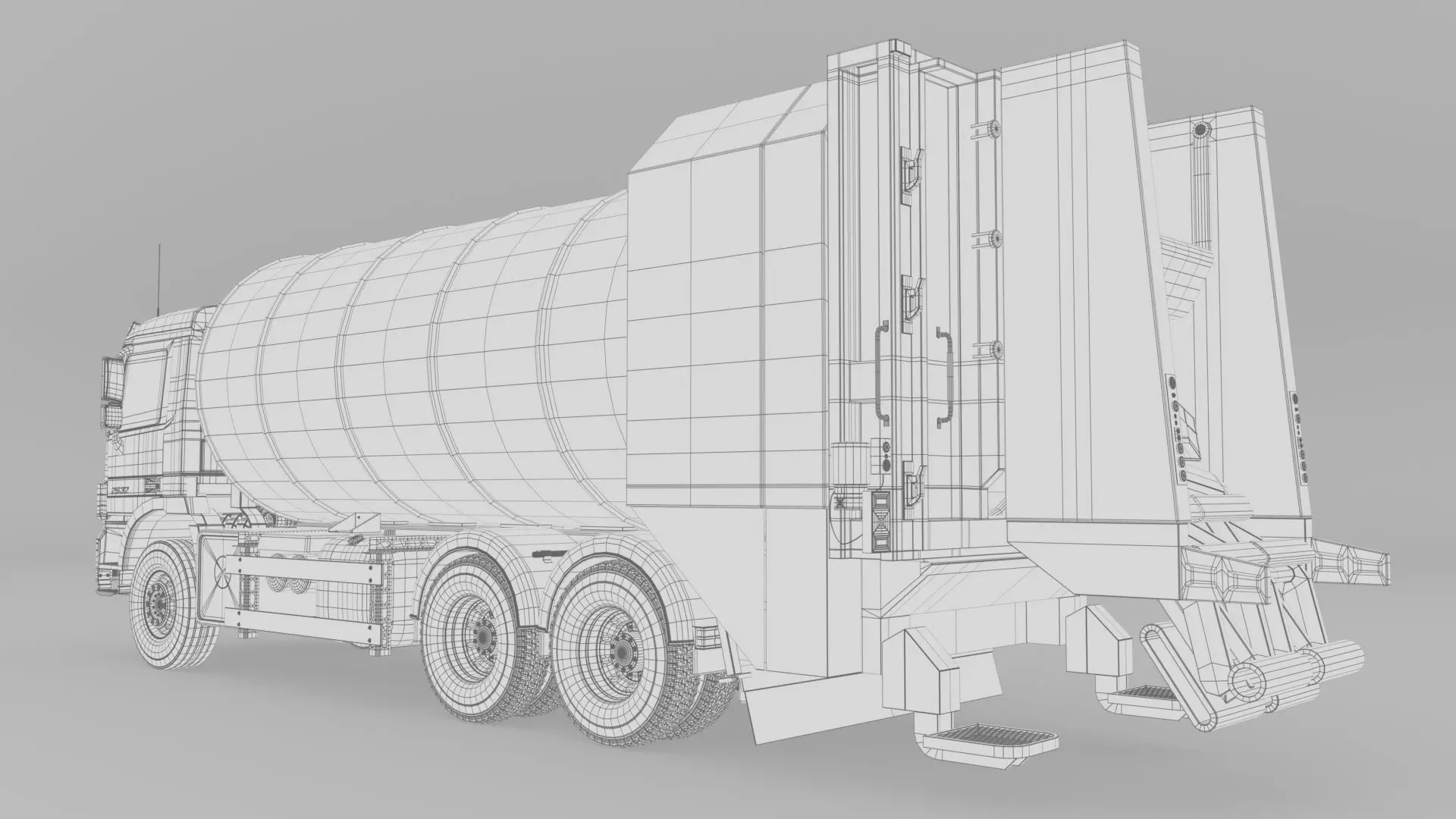 Mercedes Benz Actros 2632 6x4 BB Rotopress Garbage truck 3D model_21