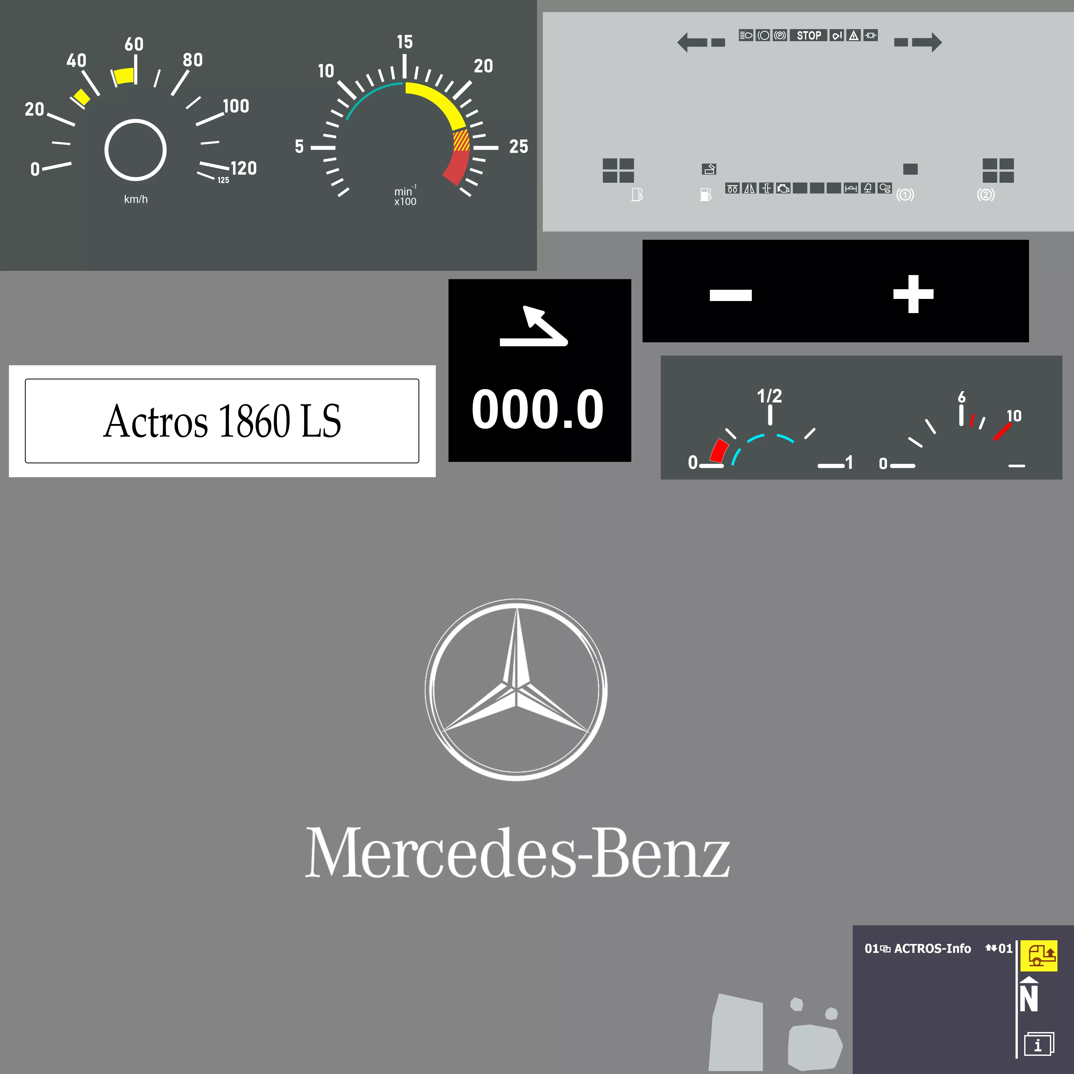 Mercedes Benz Actros 2632 6x4 BB Rotopress Garbage truck 3D model_13