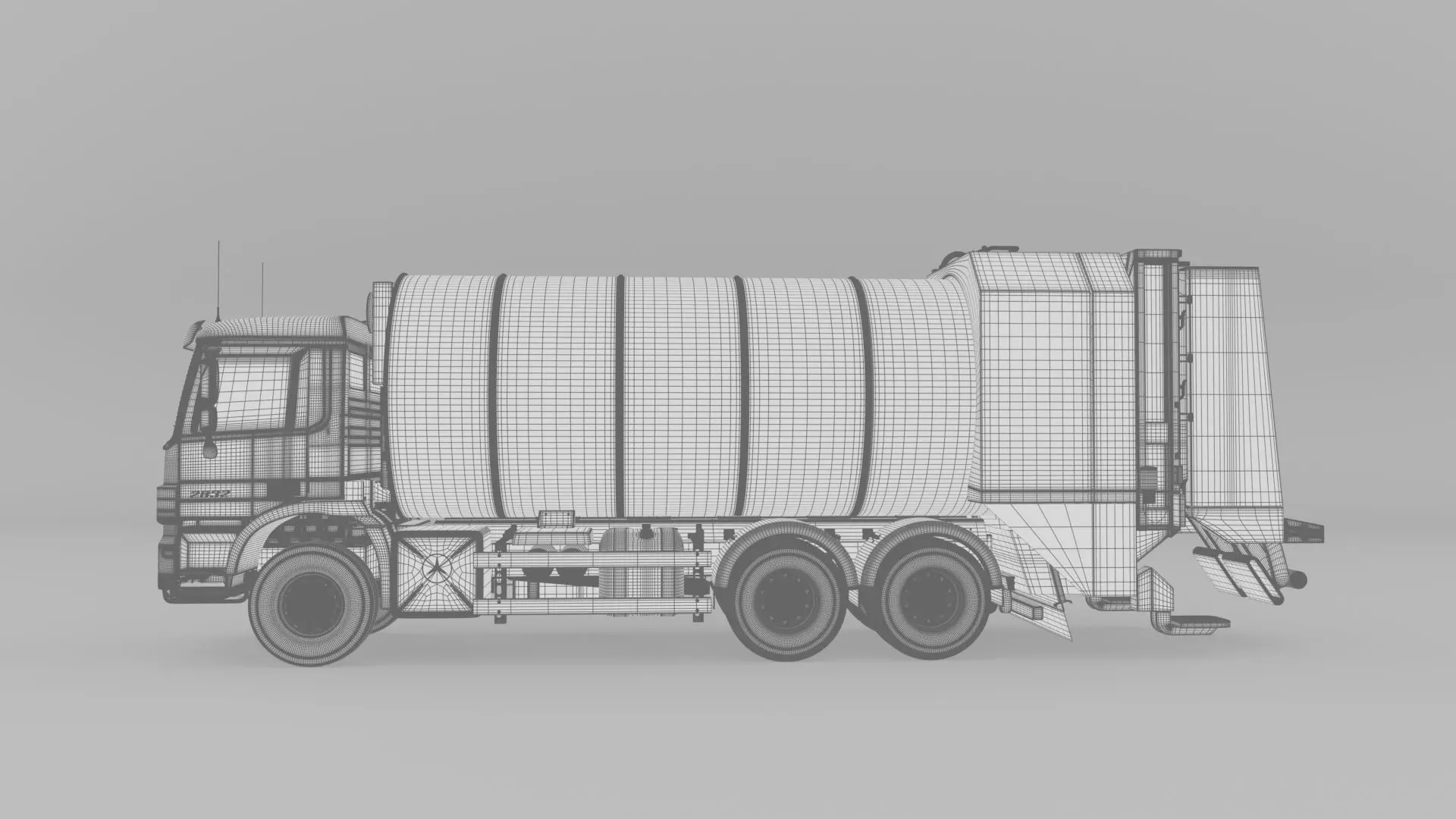 Mercedes Benz Actros 2632 6x4 BB Rotopress Garbage truck 3D model_20