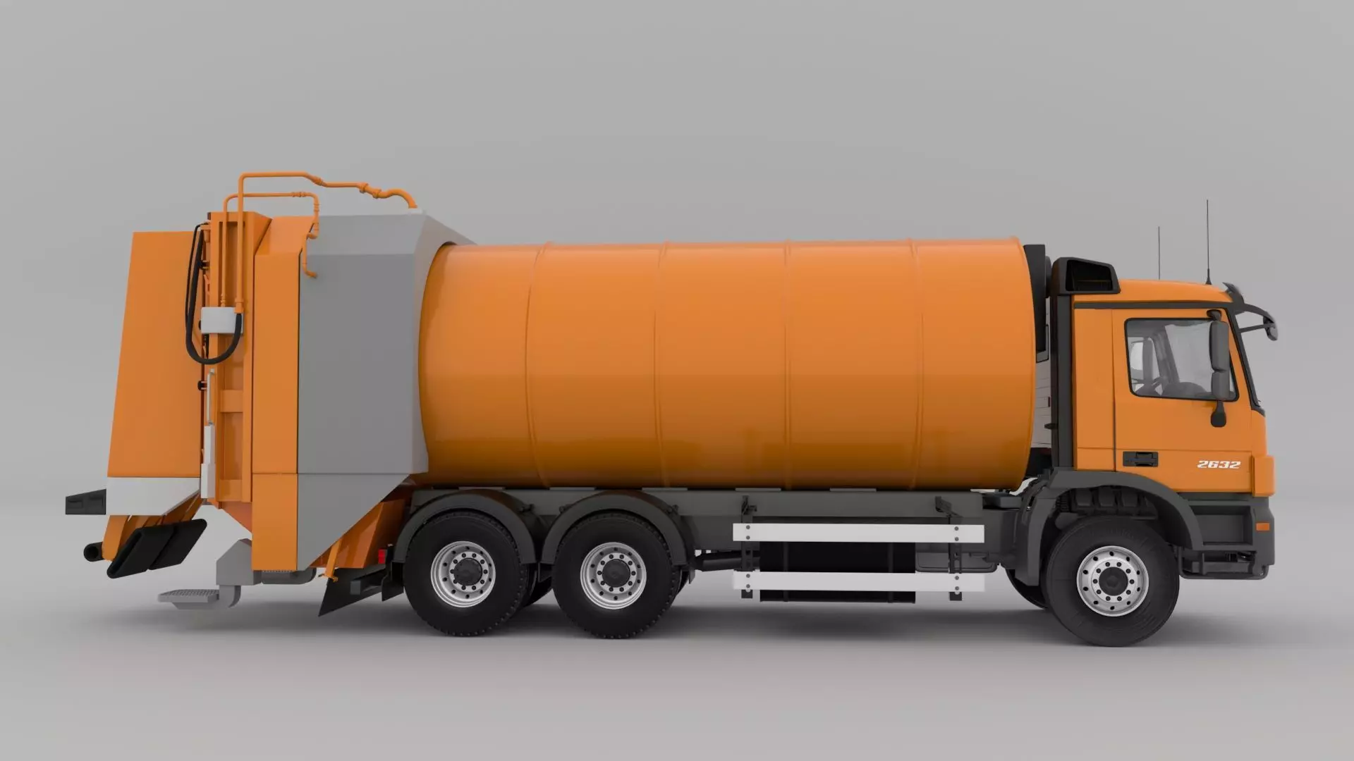 Mercedes Benz Actros 2632 6x4 BB Rotopress Garbage truck 3D model_5