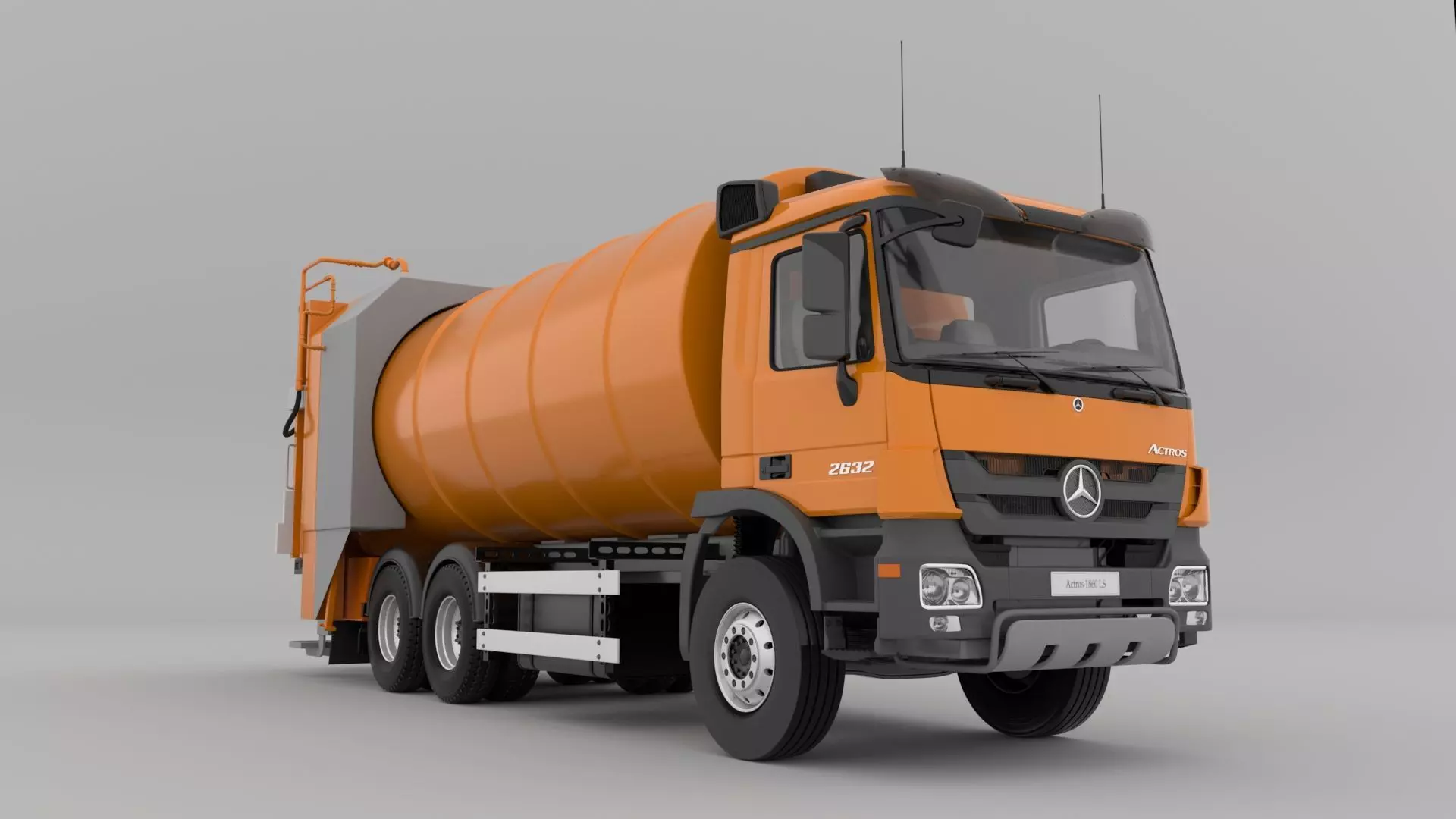Mercedes Benz Actros 2632 6x4 BB Rotopress Garbage truck 3D model_6