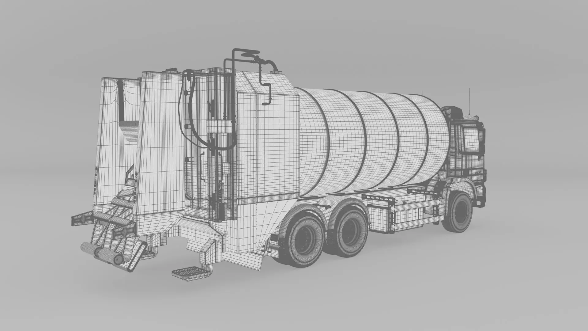 Mercedes Benz Actros 2632 6x4 BB Rotopress Garbage truck 3D model_26