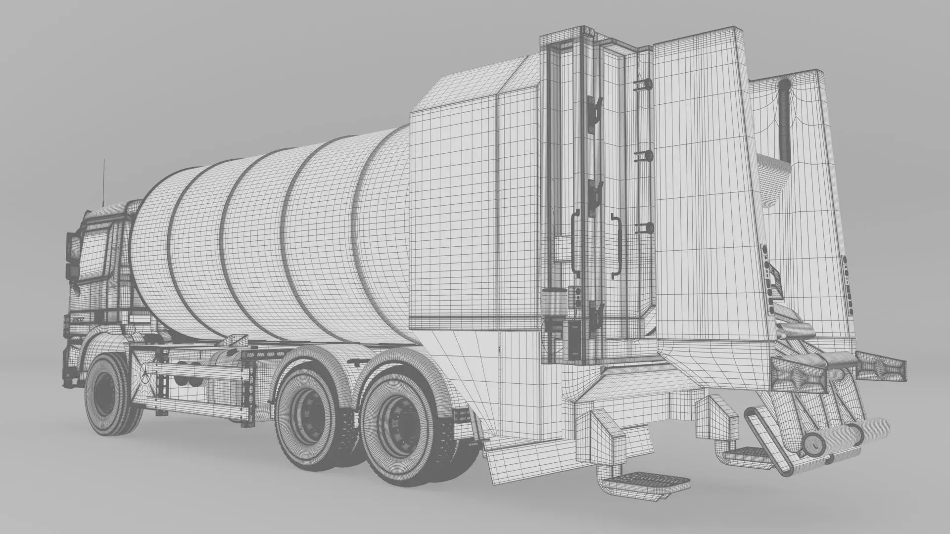 Mercedes Benz Actros 2632 6x4 BB Rotopress Garbage truck 3D model_22